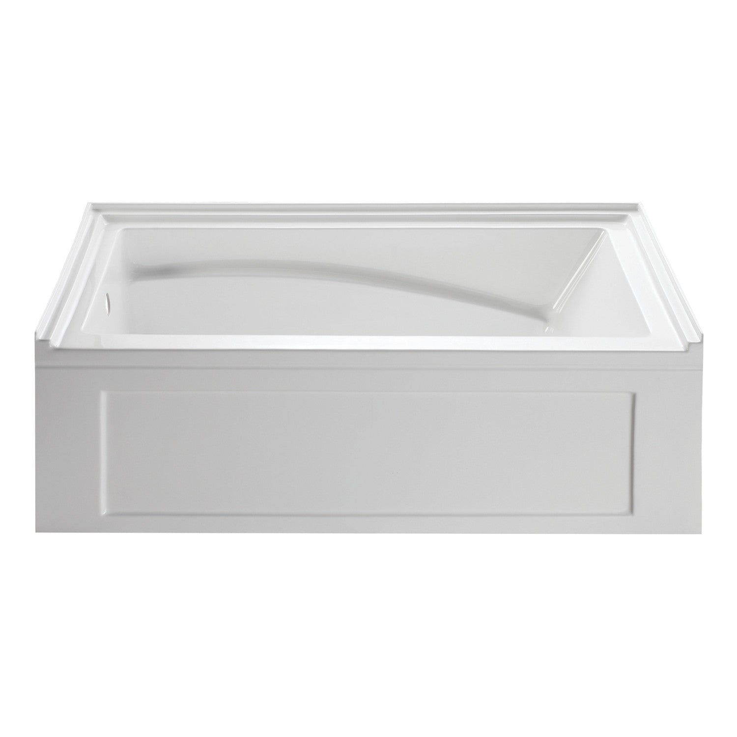 Aqua Eden 60 Inch Acrylic Rectangular 3-Wall Alcove Bathtub with Armrest & Anti-Skid Surface - Left Hand Drain, Glossy White - Perfect for Small Bathrooms & Spa-Like Relaxation