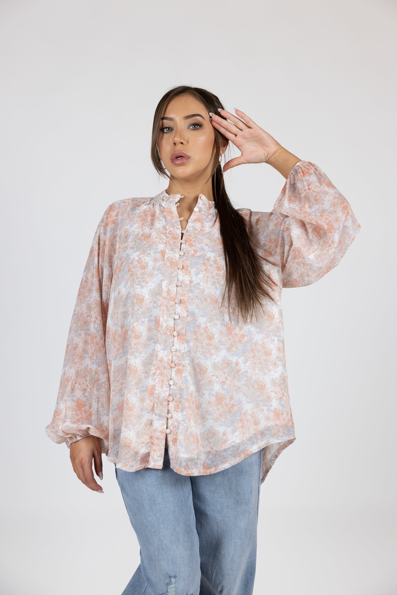 Floral Button Down Shirt Blouse for Women - Elegant Casual & Office Wear - Perfect for Spring Summer Outfits, Work, and Date Nights