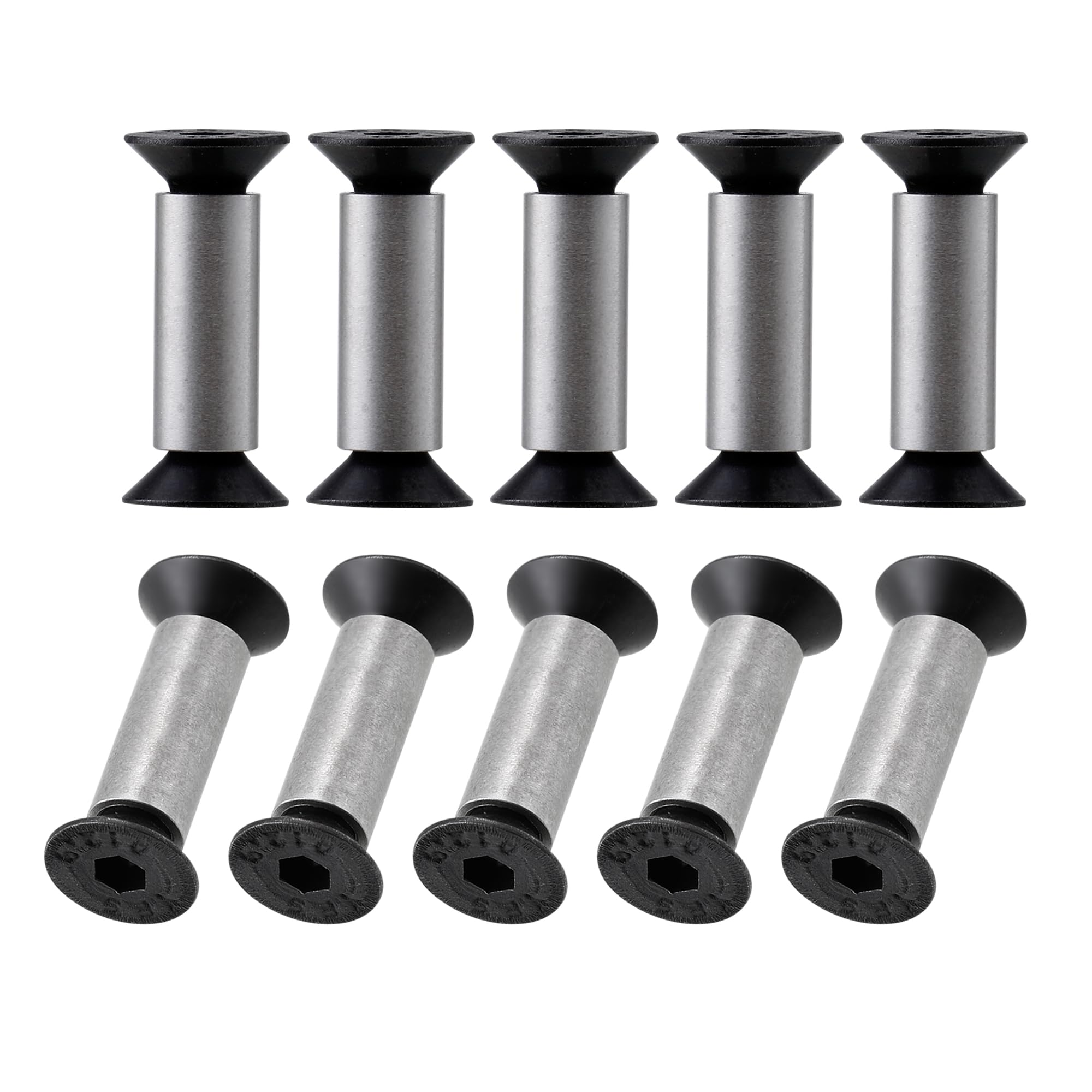 10 Pack Black Hex Flat Head Knife Handle Screws Rivets Bolts Fasteners - Replacement Hardware for Fixing Blade Knives - Perfect for Knife Making, Repair & DIY Projects