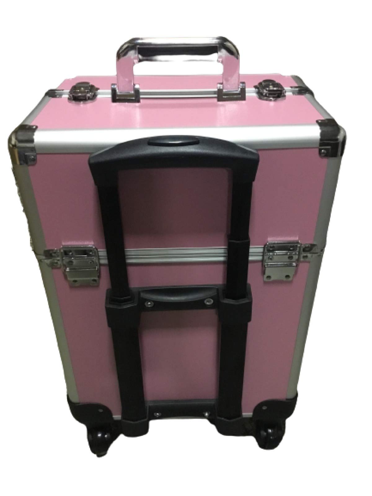 Professional Makeup Vanity Box with Trolley - Portable Cosmetic Organizer for Home & Travel - Perfect for Beauty Salons, Bridal Makeup Artists, and Mobile Stylists