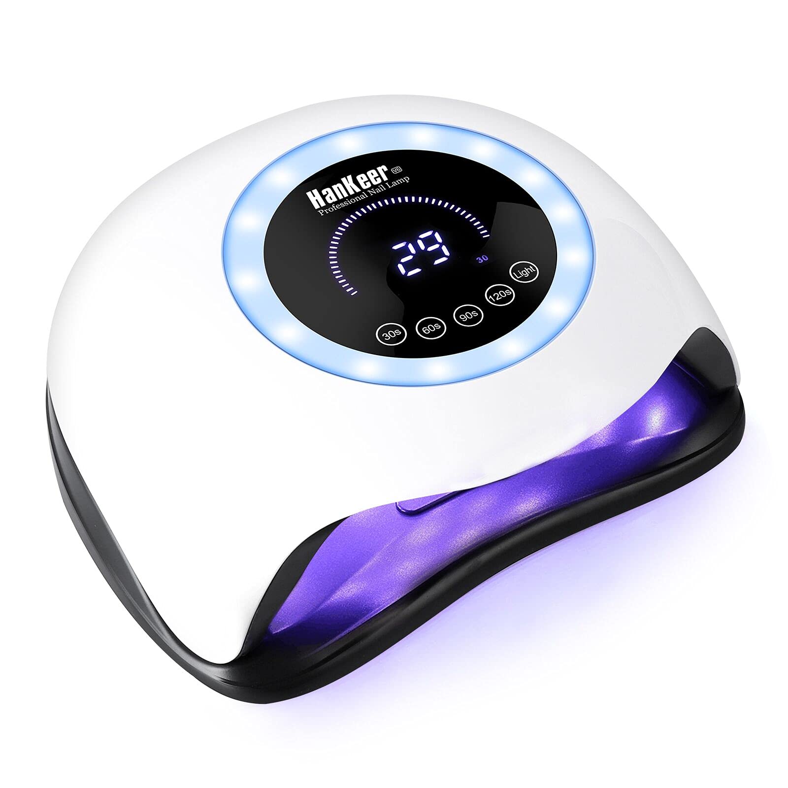 HanKeer 168W UV LED Nail Lamp - Professional 42-Light Gel Polish Curing Dryer with 4 Timer Settings for Salon & Home Manicure | Perfect for Gel Nails, Acrylics & Nail Art (White)