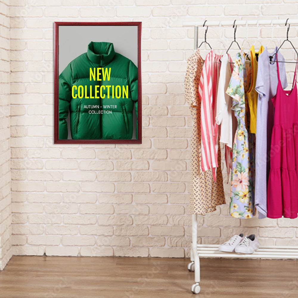 27x41 Inch Wooden Poster Frame - Classic Swing Frame for Wall Art Display - Perfect for Home Decor, Office, and Gallery Exhibitions