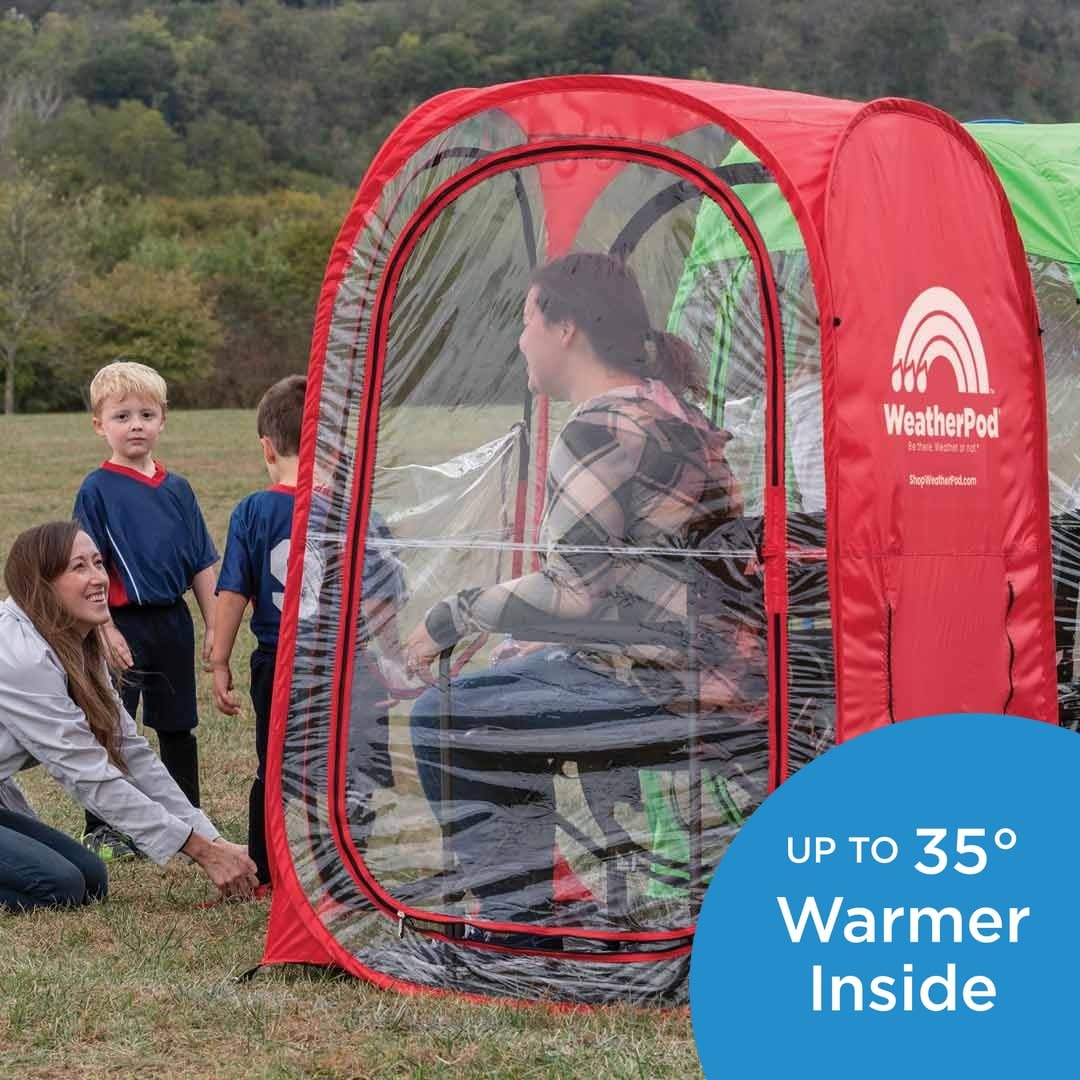 WeatherPod® 1-2 Person Pop-Up Shelter - Portable Weatherproof Pod for Outdoor Sports, Camping, Beach & Events - Stay Warm, Dry & Shaded - Shark Tank MyPod™ (Black, 40