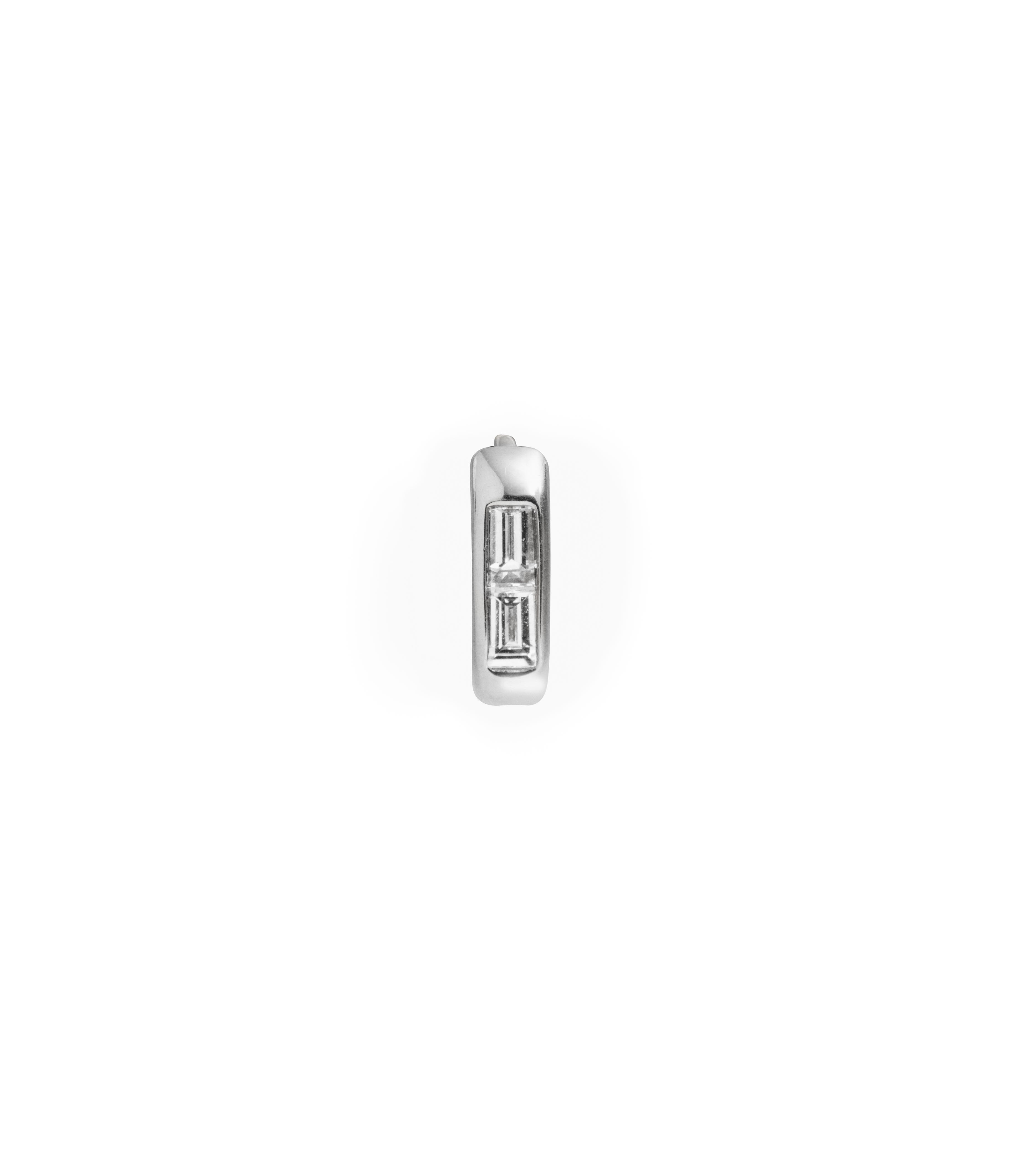 Petite Baguette Diamond Stud Earrings in 14K White Gold - Elegant & Dainty Jewelry for Women, Perfect for Weddings, Parties & Everyday Wear