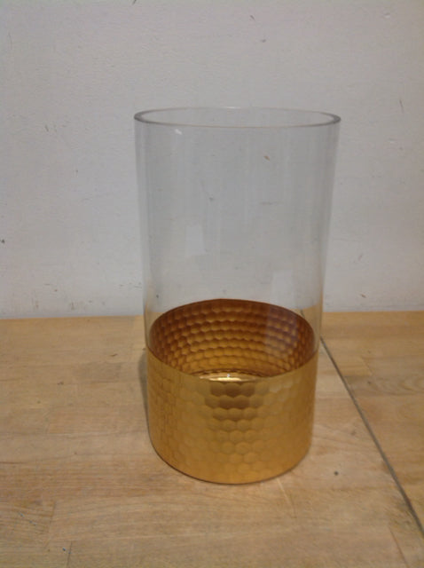 11 Gold & Glass Hurricane Candle Holders - Elegant Centerpiece for Weddings, Parties & Home Decor