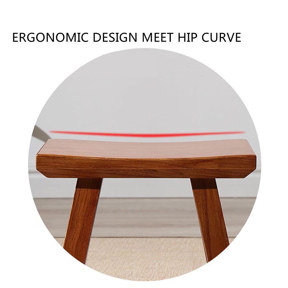12 Inch Wooden Step Stool for Kids & Adults - Multi-Purpose Curved Top Stool for Dancing, Seating & Plant Stand - Perfect for Home, Nursery & Dance Practice