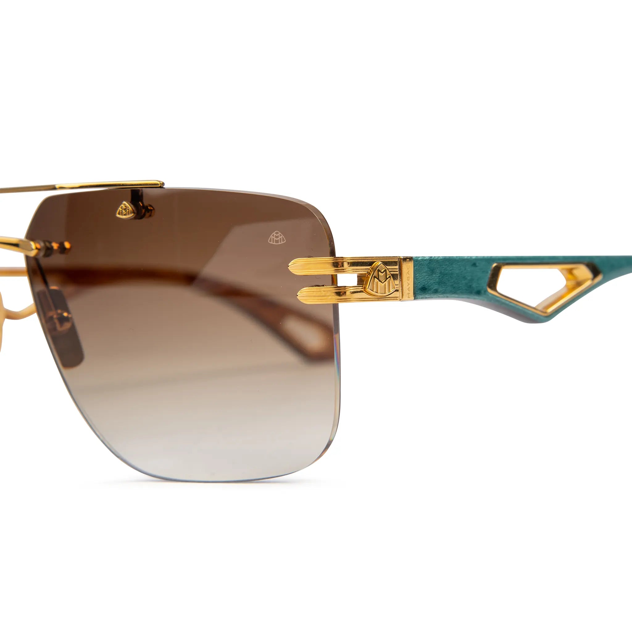 Maybach Eyewear The President I G WCZ M09 Gold Light Bronze Gradient Polarized Sunglasses for Men - Luxury UV Protection Shades for Driving, Travel & Outdoor Activities