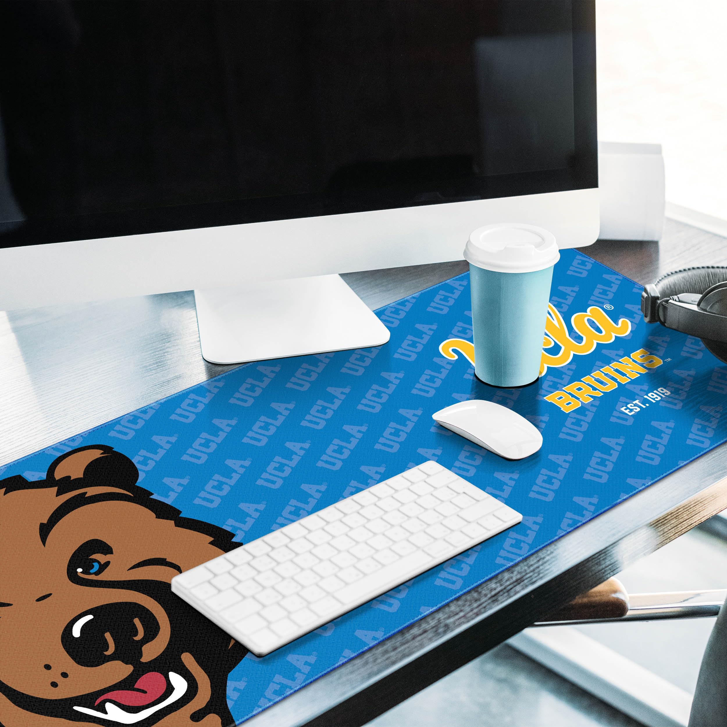 YouTheFan NCAA UCLA Bruins Logo Series Non-Slip Desk Pad Mouse Pad - Perfect for Office, Gaming & Dorm Room Decor (SMU)