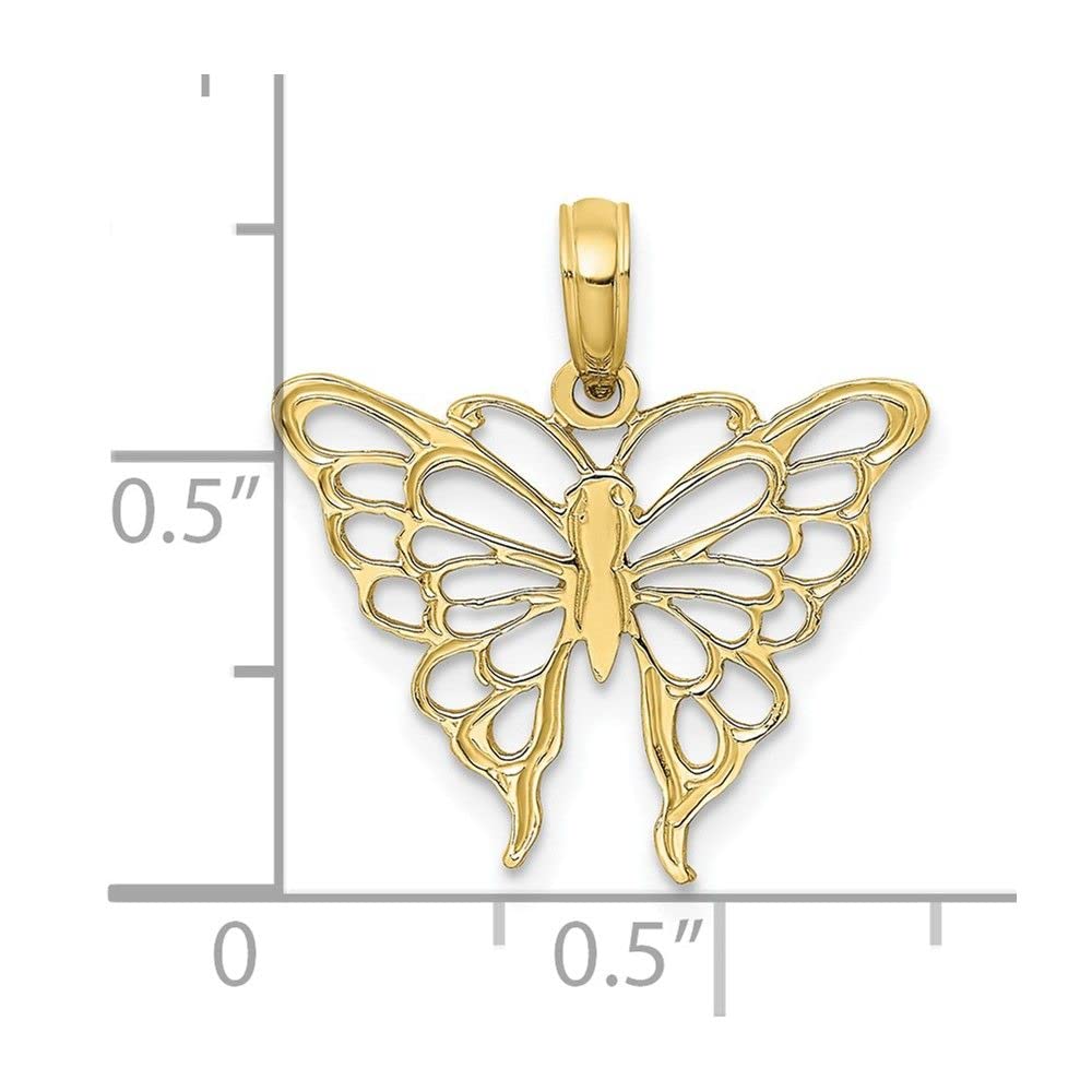 10K Yellow Gold Butterfly Pendant Necklace for Women - Elegant Jewelry Gift for Birthday, Anniversary & Valentine's Day - Perfect for Everyday Wear & Special Occasions