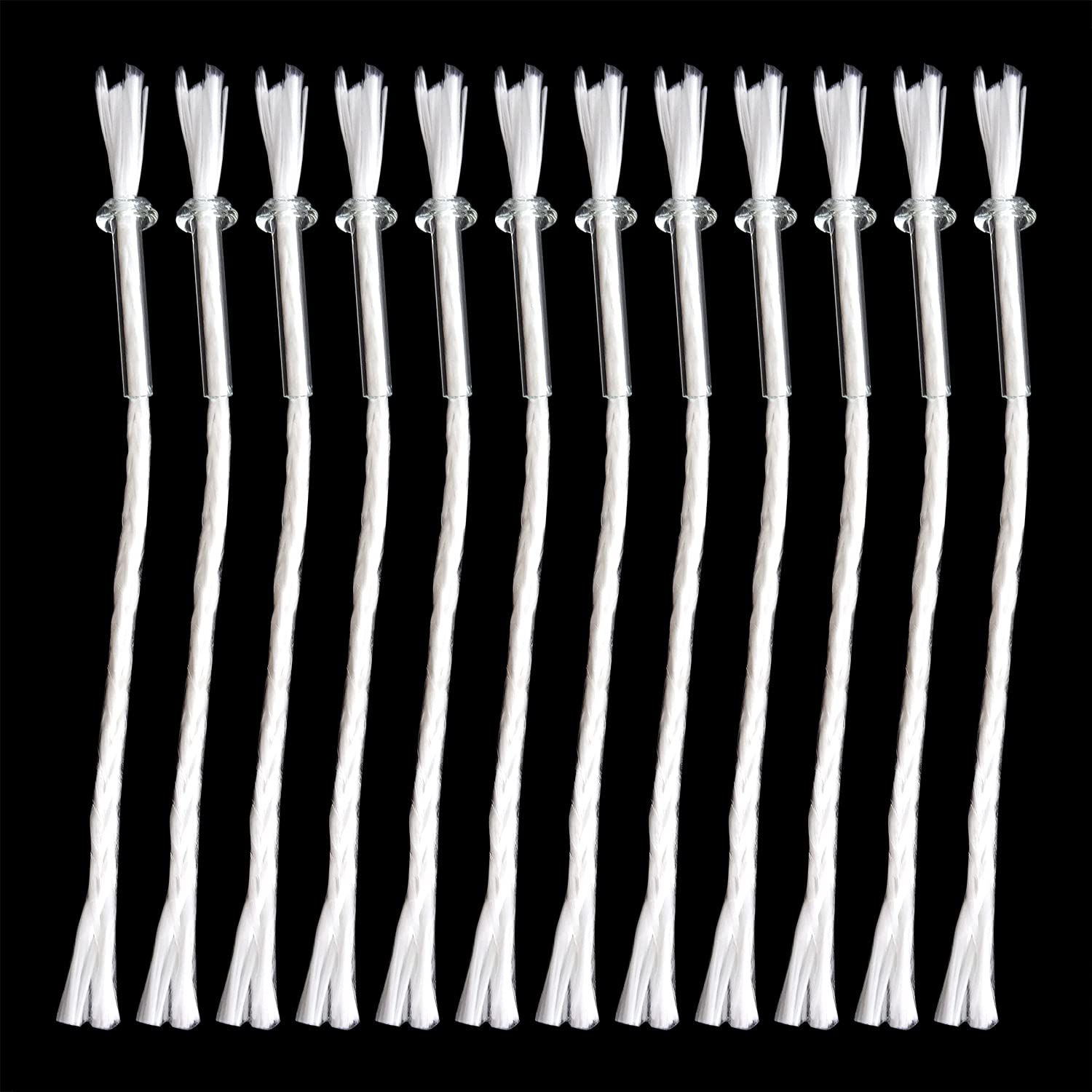 HONBAY 12PCS Fiberglass Candle Wicks Replacement for Oil Lamps - Long Burning Wick for DIY Candles, Emergency Lighting & Home Decor (6 Inch)