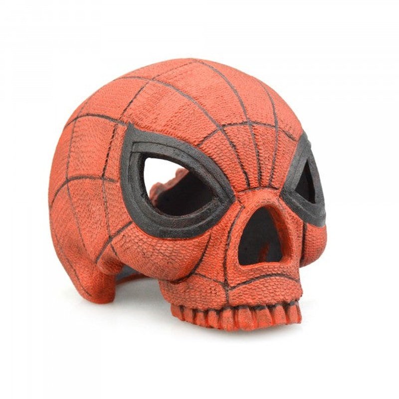 Bioscape Spider Skull Decor - 13 x 11 x 10cm Realistic Halloween Home Decor, Gothic Skull Statue for Horror Theme Party, Haunted House & Halloween Display