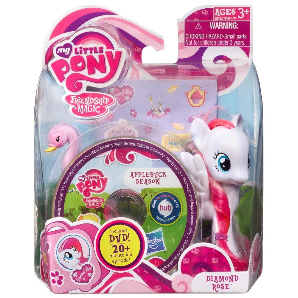 My Little Pony Diamond Rose Fashion Doll with Suitcase & DVD - Perfect for Kids' Birthday Gifts & Collectible Toy Play