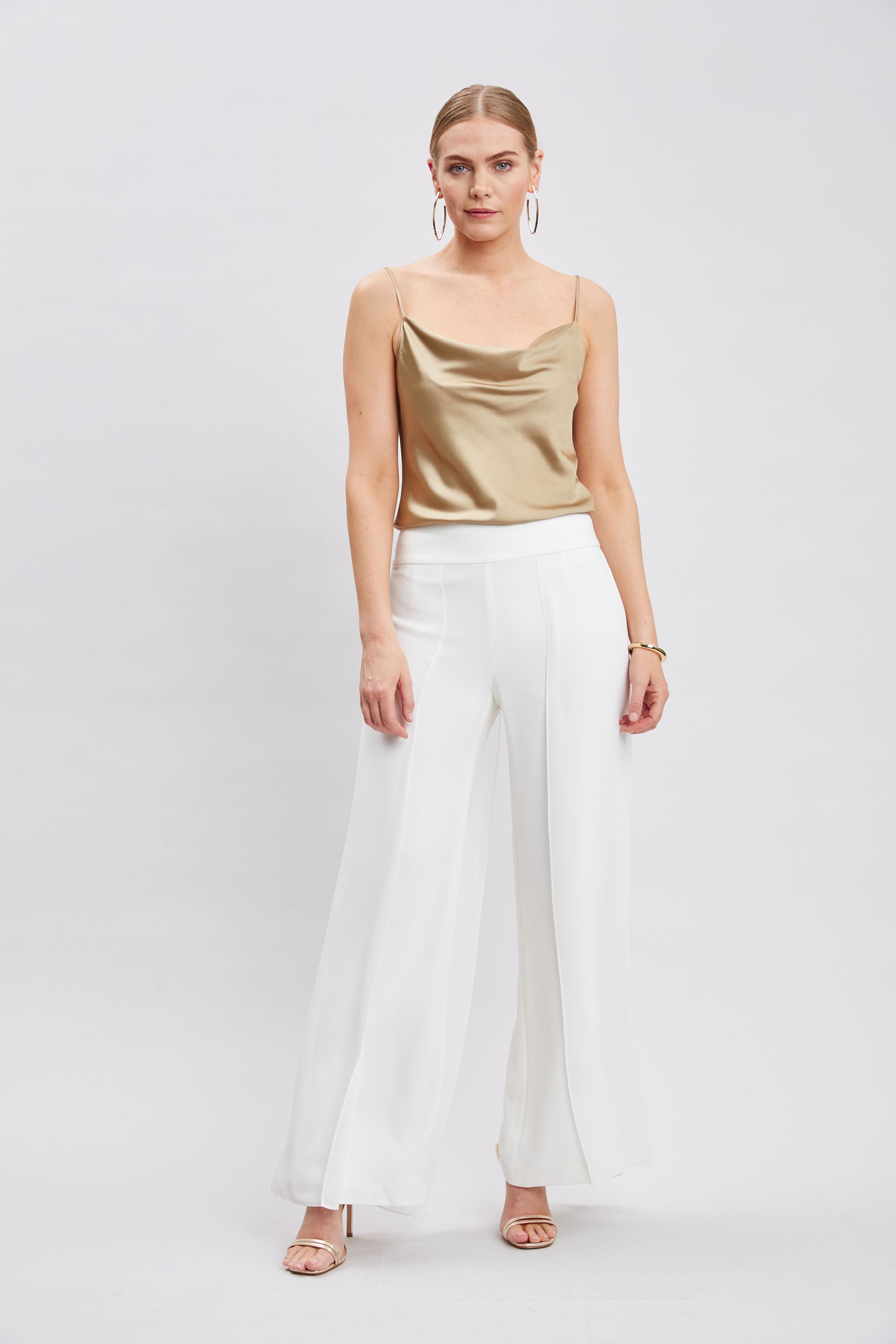 Luxury Stretch Silk Satin Cami Top for Women - Soft & Comfortable Sleeveless Tank Top - Perfect for Layering, Date Night & Summer Outfits