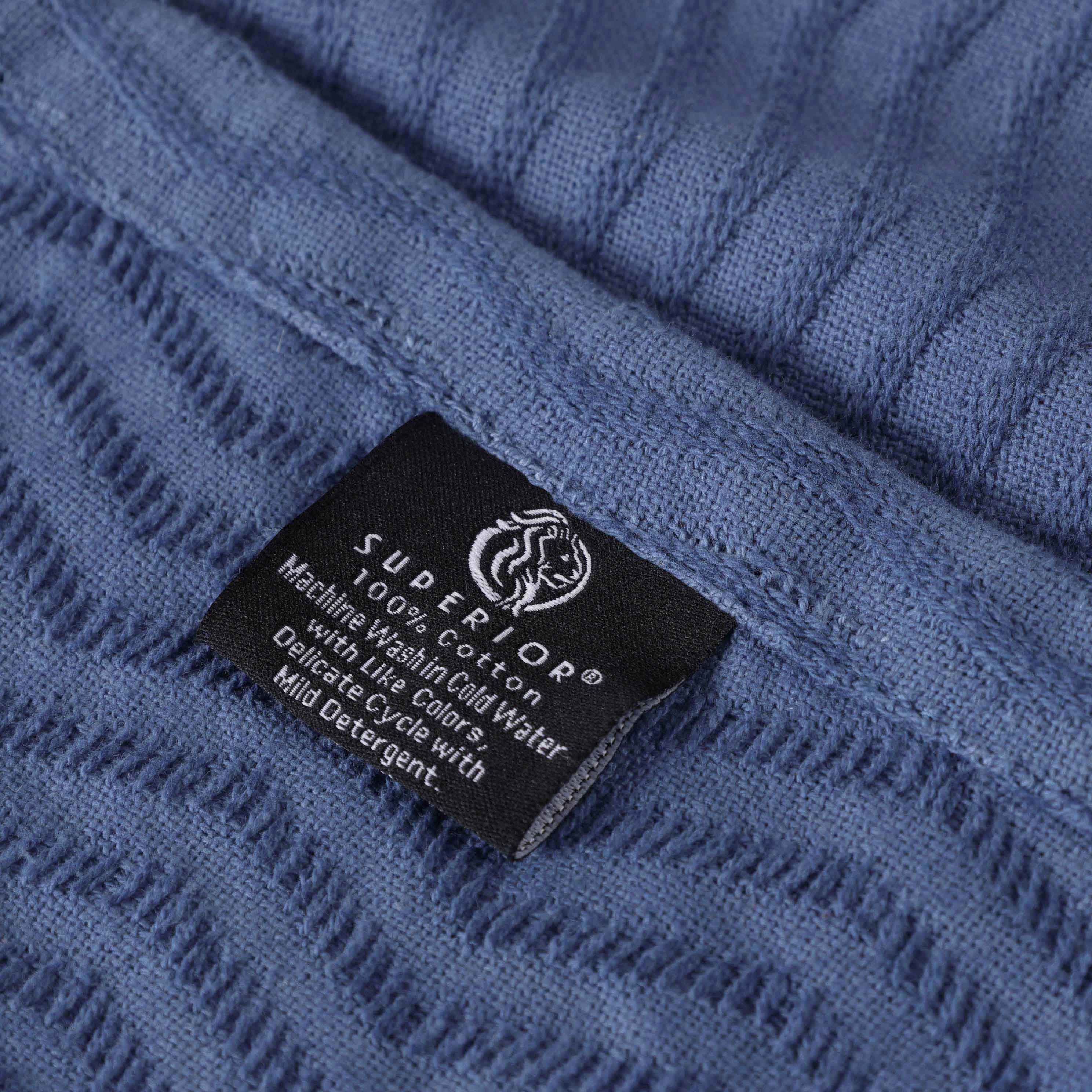 Jena Cotton Textured Chevron Lightweight Woven Blanket - Soft & Breathable Throw for Sofa, Bed & Outdoor Use - Cozy Home Decor & Picnic Essential
