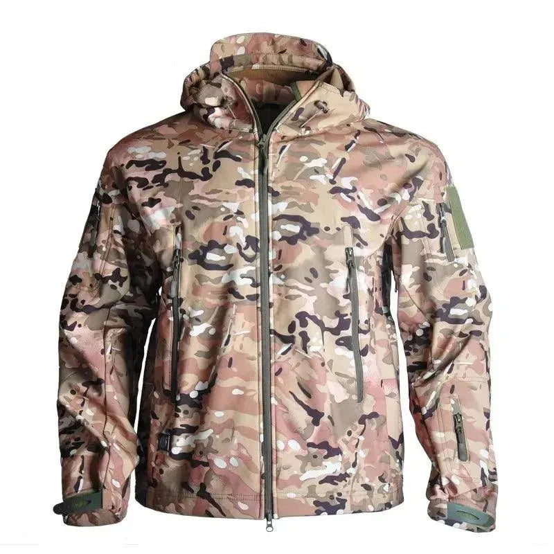 Men's Tactical Waterproof Fleece Jacket - Lightweight Outdoor Windproof Winter Coat for Hiking, Camping & Military Use