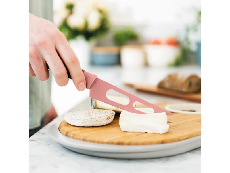 BergHOFF Leo 5-Piece Stainless Steel Cheese Knife Set - Pink | Dishwasher Safe Cheese Slicer & Spreader for Parties, Charcuterie Boards & Gourmet Cheese Tasting