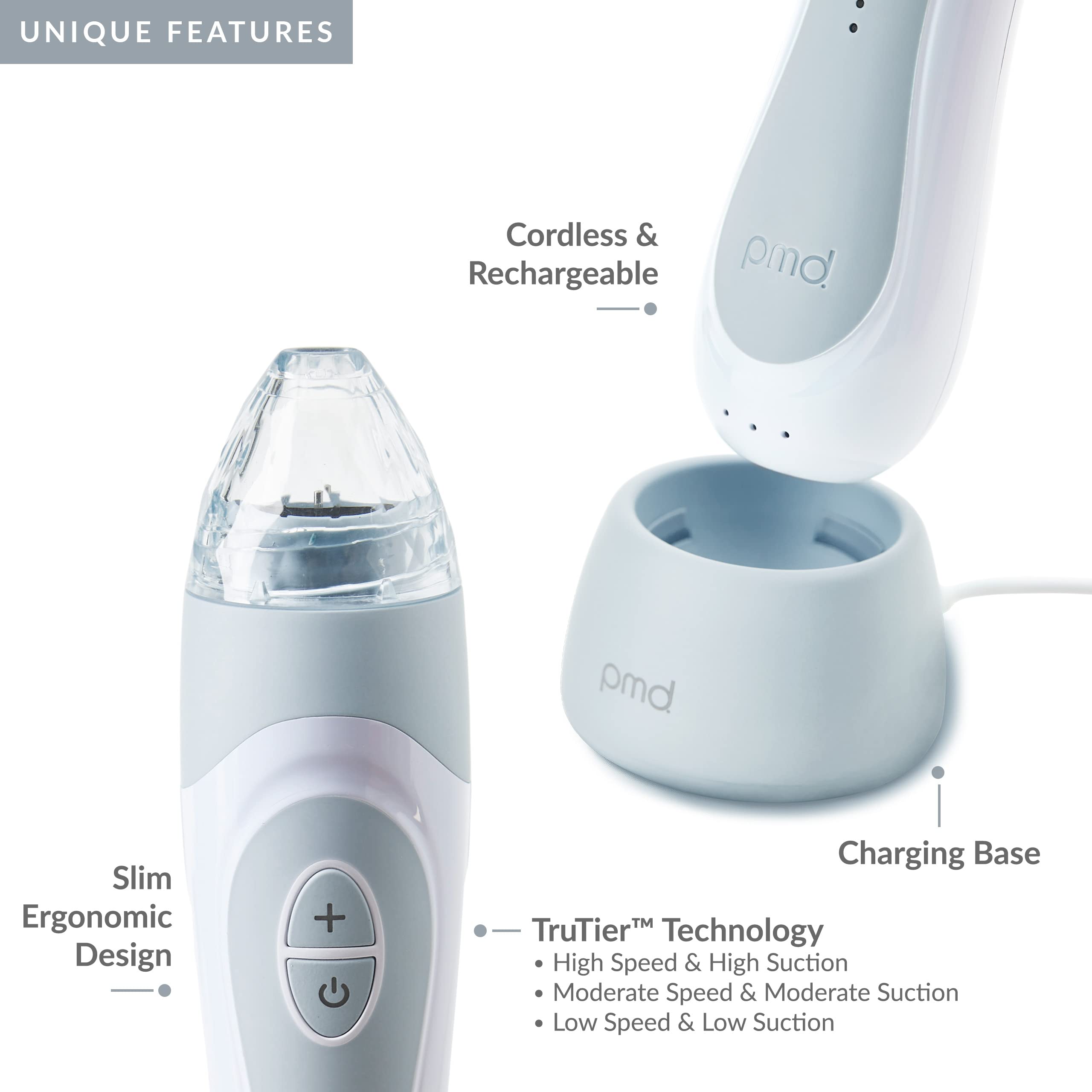 PMD Personal Microderm Elite Pro - At-Home Microdermabrasion Machine for Face & Body with Exfoliating Crystals & Vacuum Suction - 3 Speed Settings for Radiant Skin - Perfect for Anti-Aging, Acne Treatment & Skincare Routine