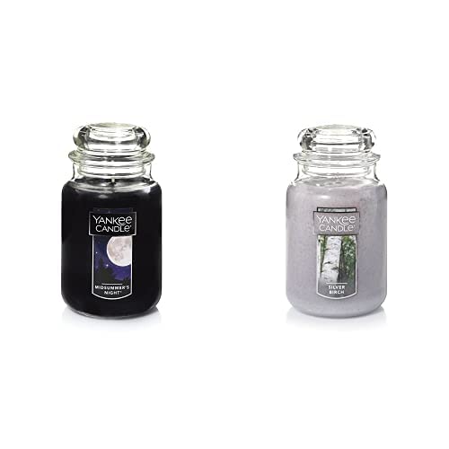 Yankee Candle Silver Birch & Midsummer's Night Large Jar Candle Set - 22oz Each | Home Fragrance, Relaxation & Romantic Ambiance for Living Room, Bedroom & Bathroom
