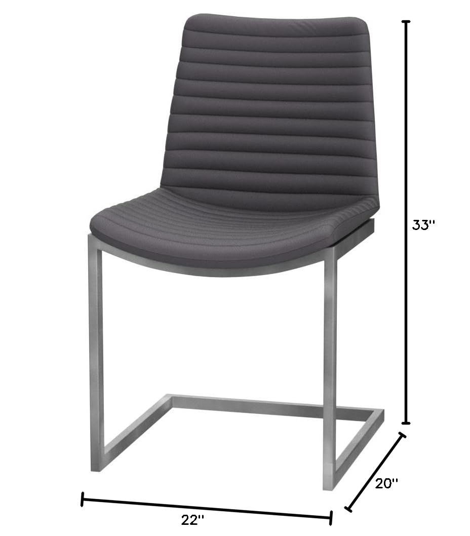 Armen Living April Contemporary Faux Leather Dining Chairs - Set of 2, 17.5