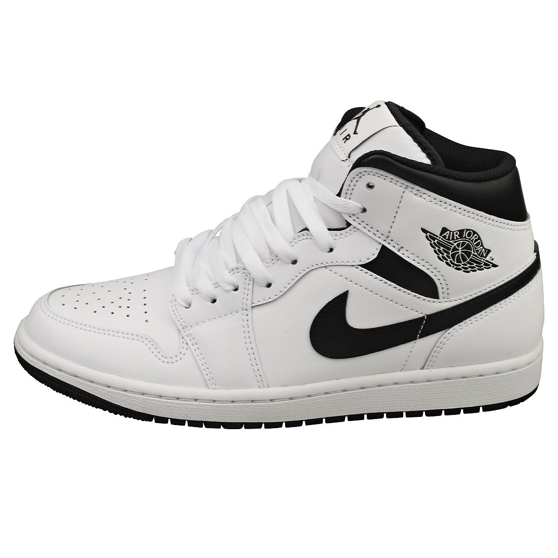 Jordan Men's 1 Mid Basketball Shoes - White/Black-White-Black (DQ8426 132) | High-Top Sneakers for Streetwear & Casual Wear | Perfect for Basketball, Gym & Everyday Fashion