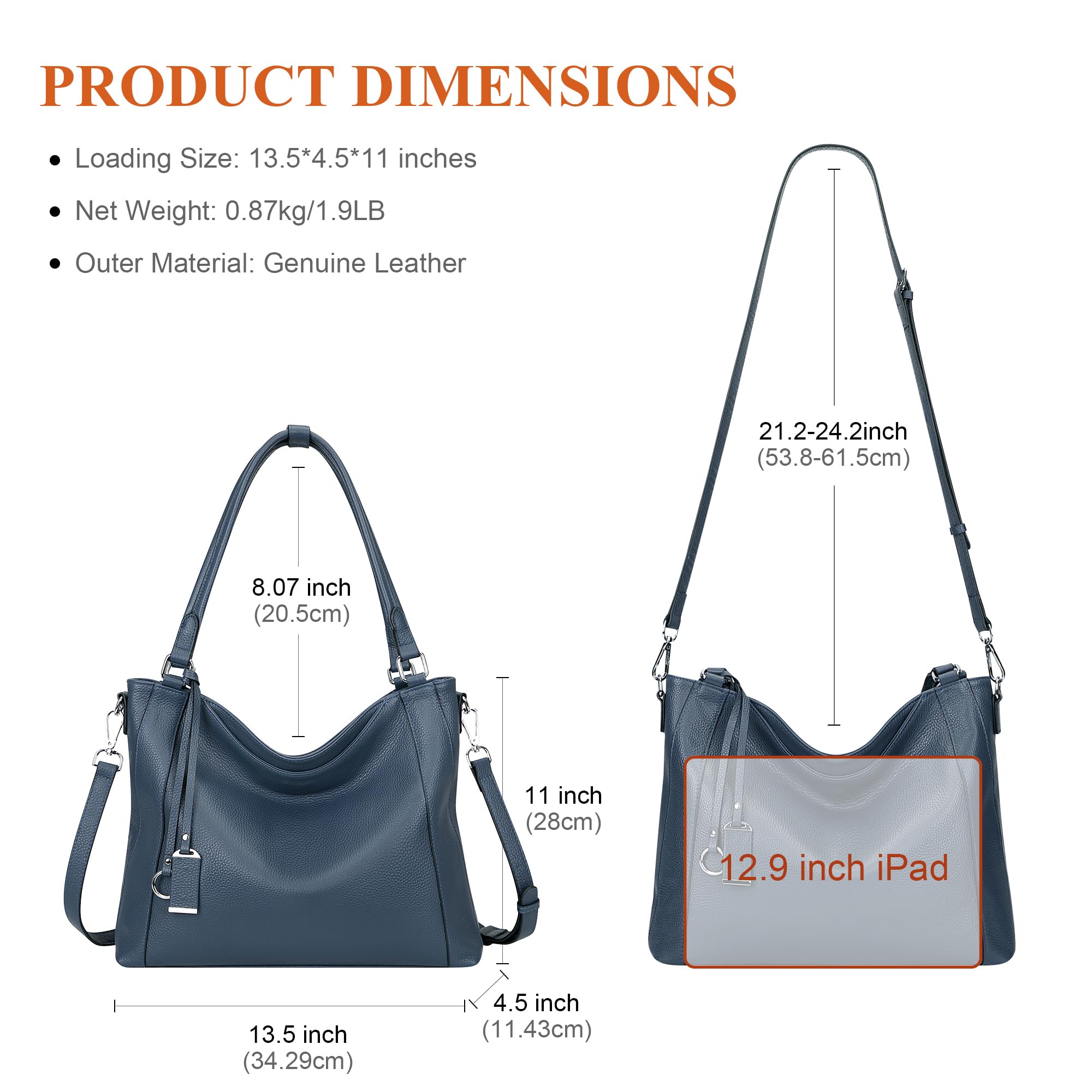 Premium Soft Leather Handbags for Women - Stylish Shoulder Hobo Bag & Large Tote Crossbody Purse | Perfect for Work, Travel & Everyday Use