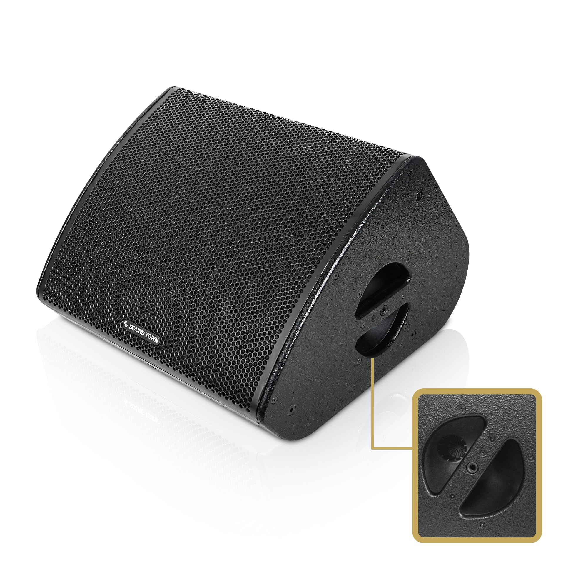 Sound Town CARME-12MM 12 Inch Professional Coaxial Speaker - High Power PA Loudspeaker for Live Sound, Karaoke, DJ, Church & Bar Installations - Durable Black Cabinet for Indoor/Outdoor Events