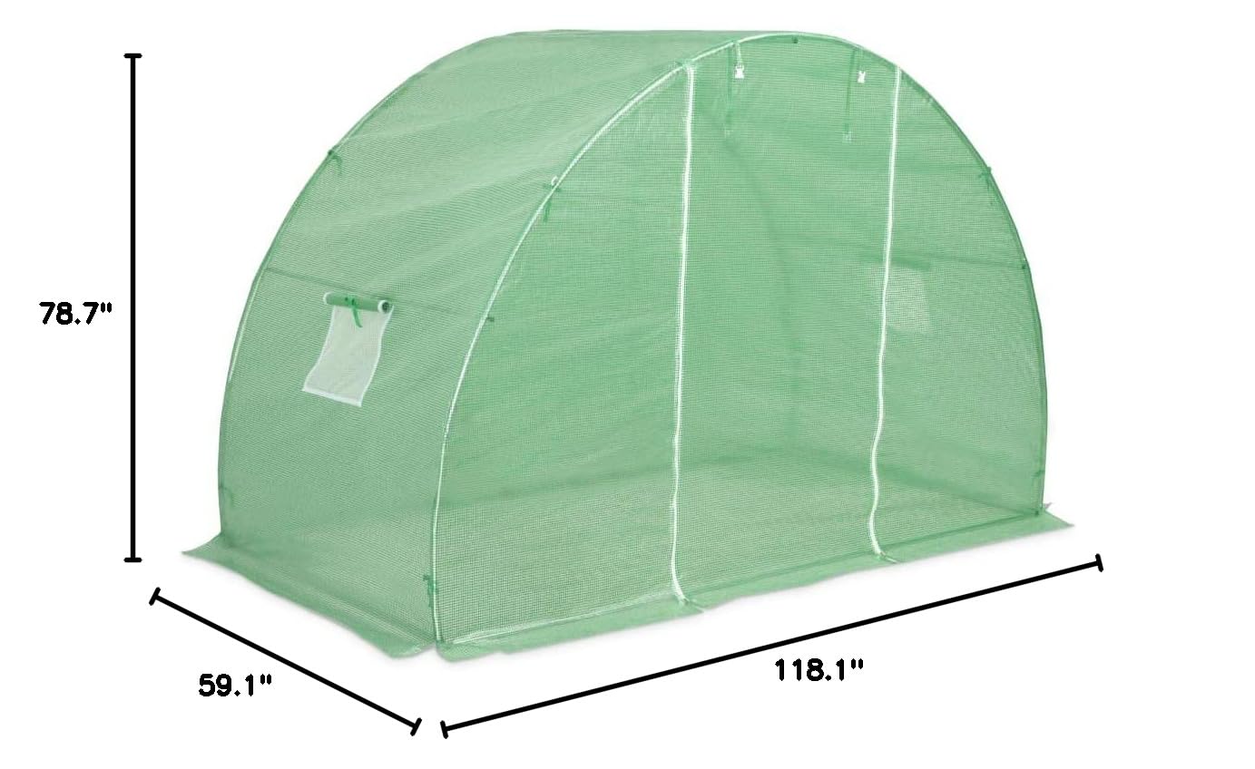 48.4 sq ft Walk-in Greenhouse Tunnel - 118.1