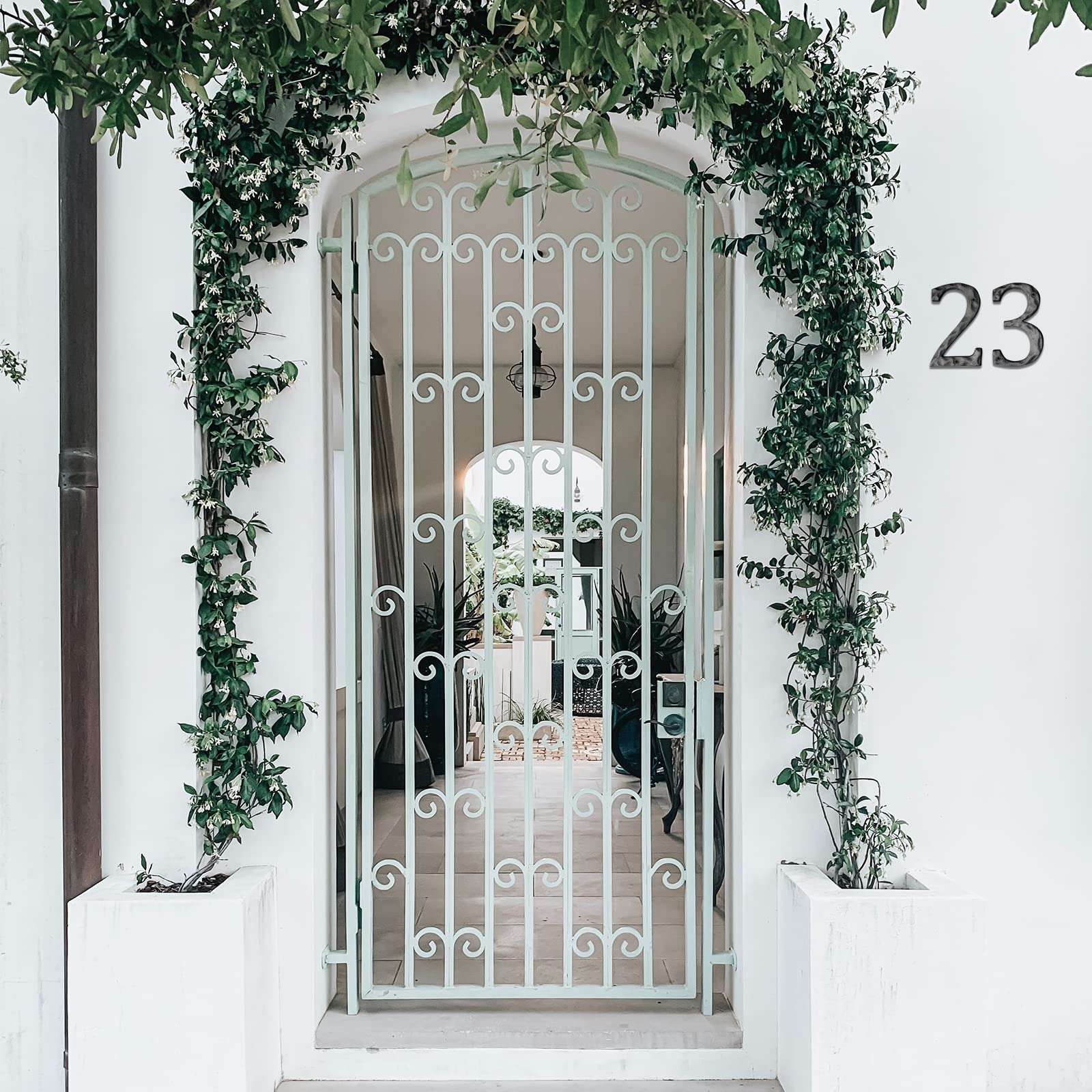 5 Inch High House Numbers - Unique Solid Hammered Style Cast Iron Address Plaque for Home, Mailbox, or Fence - Black Metal Number 3 - Perfect for Curb Appeal and Easy Identification