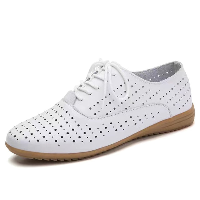 Women's Comfortable Oxford Ballerina Flats - Breathable Slip-On Loafers for Work, Travel & Casual Wear