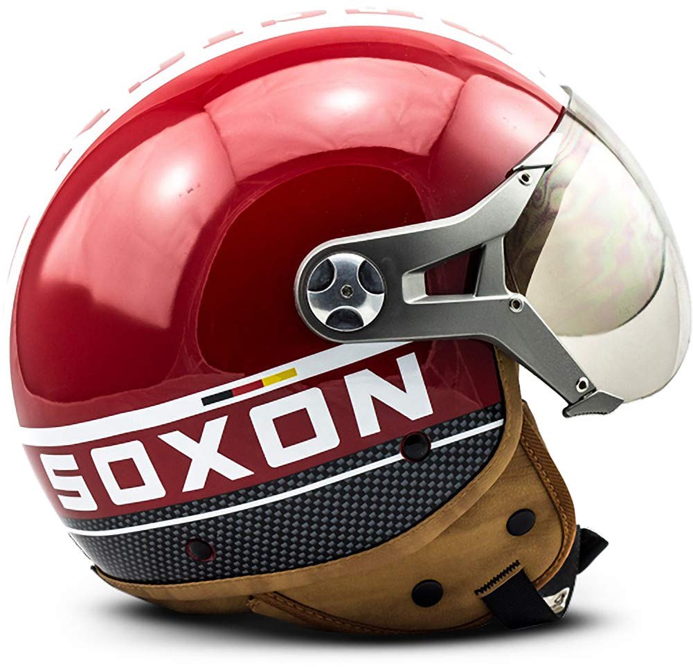 NTNK N325 Plus Red Open-Face Motorcycle Helmet - DOT Approved Half-Face Jet Helmet for Men & Women - XL Size for Cruiser, Scooter & Urban Riding