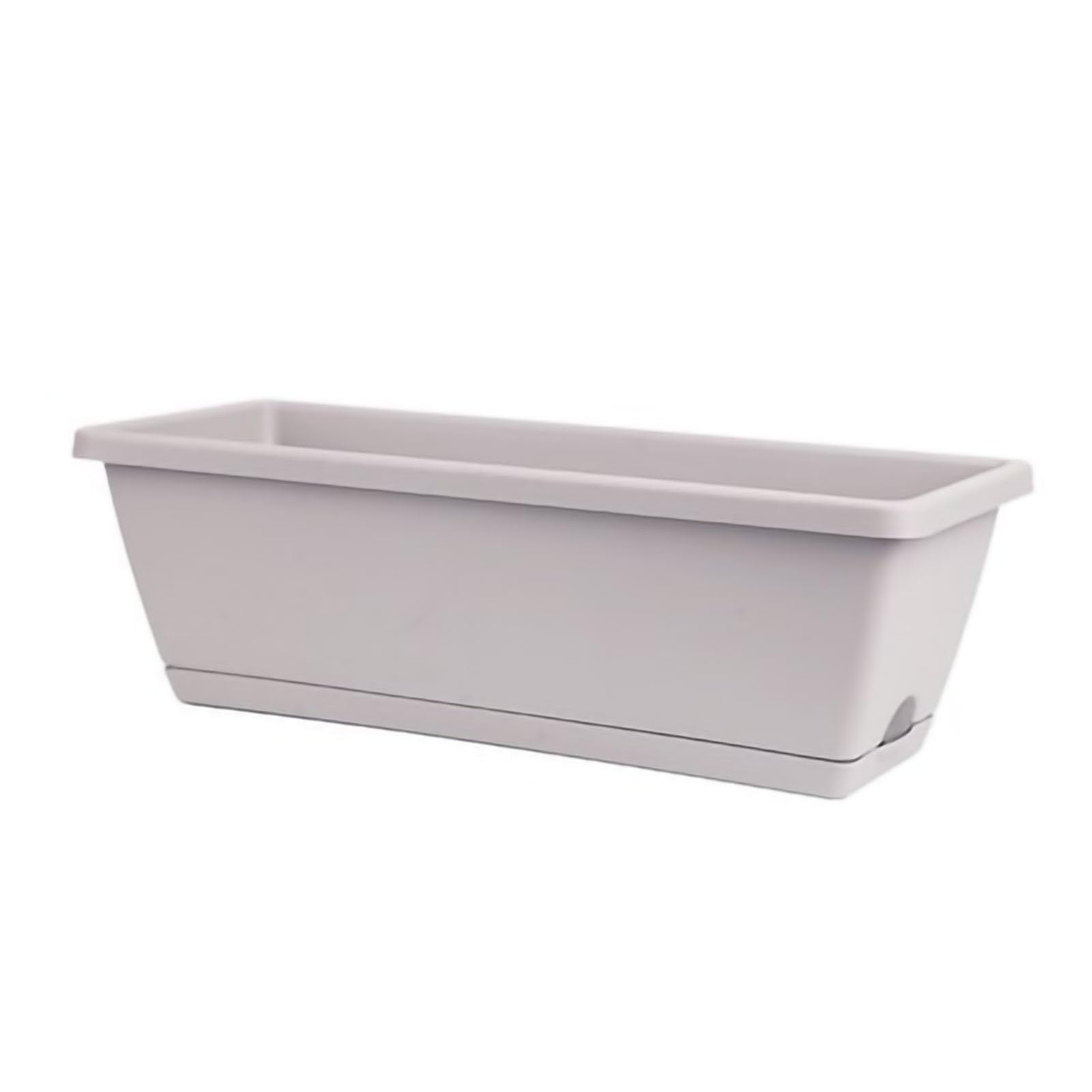 Rectangular Flower Pot Box - Thickened PP5 Resin Planter with Spout Design, Reinforced & Lightweight (43x19cm, Light Grey) - Perfect for Kitchen Windows, Windowsills, Balcony Decor & Indoor Herb Gardens