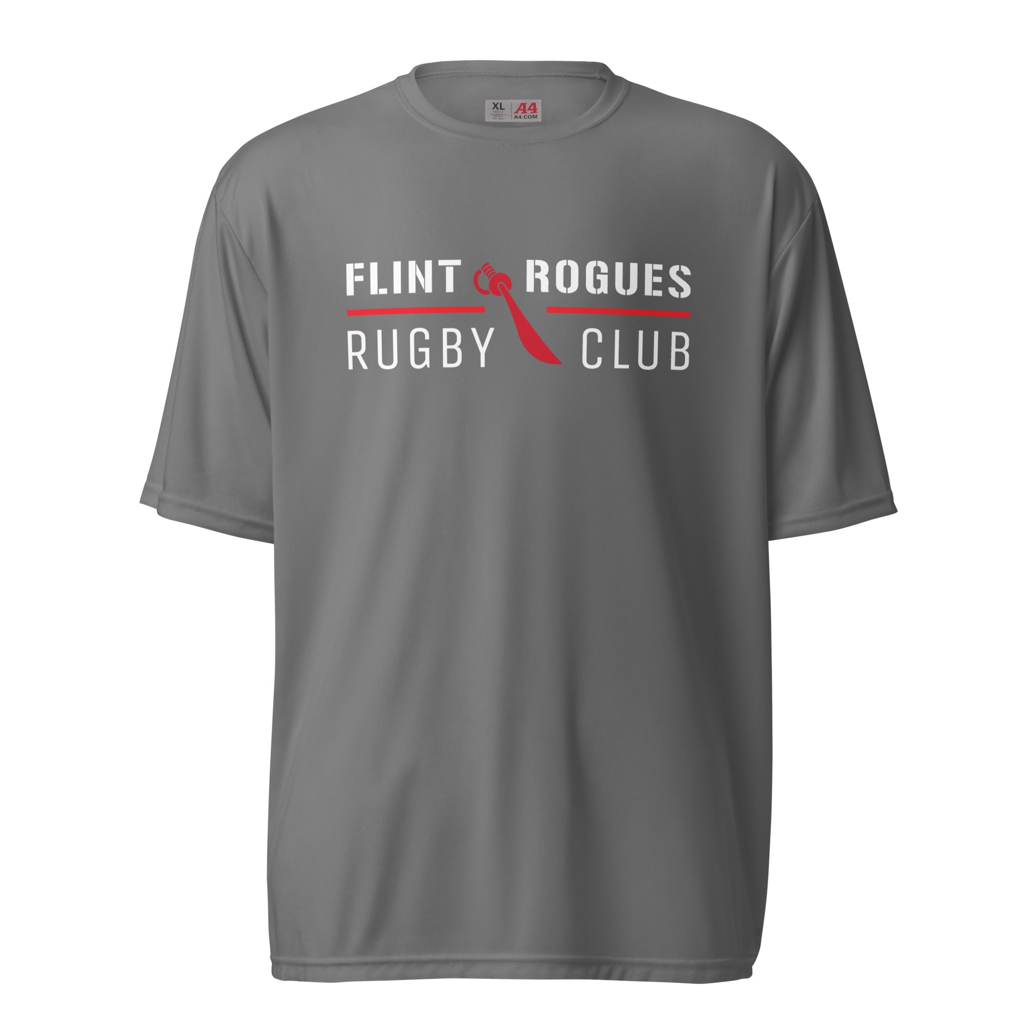 Flint Rogues RFC Performance T-Shirt - Breathable Moisture-Wicking Men's Athletic Tee for Rugby, Gym & Outdoor Sports