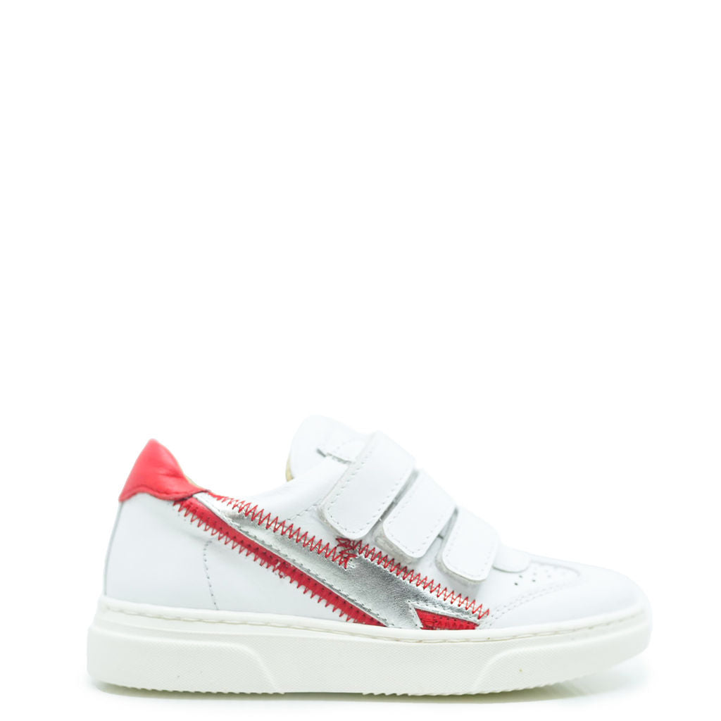 Blublonc White and Red Lightning Sneakers - Stylish Running Shoes for Men & Women | Perfect for Jogging, Gym Workouts & Casual Wear