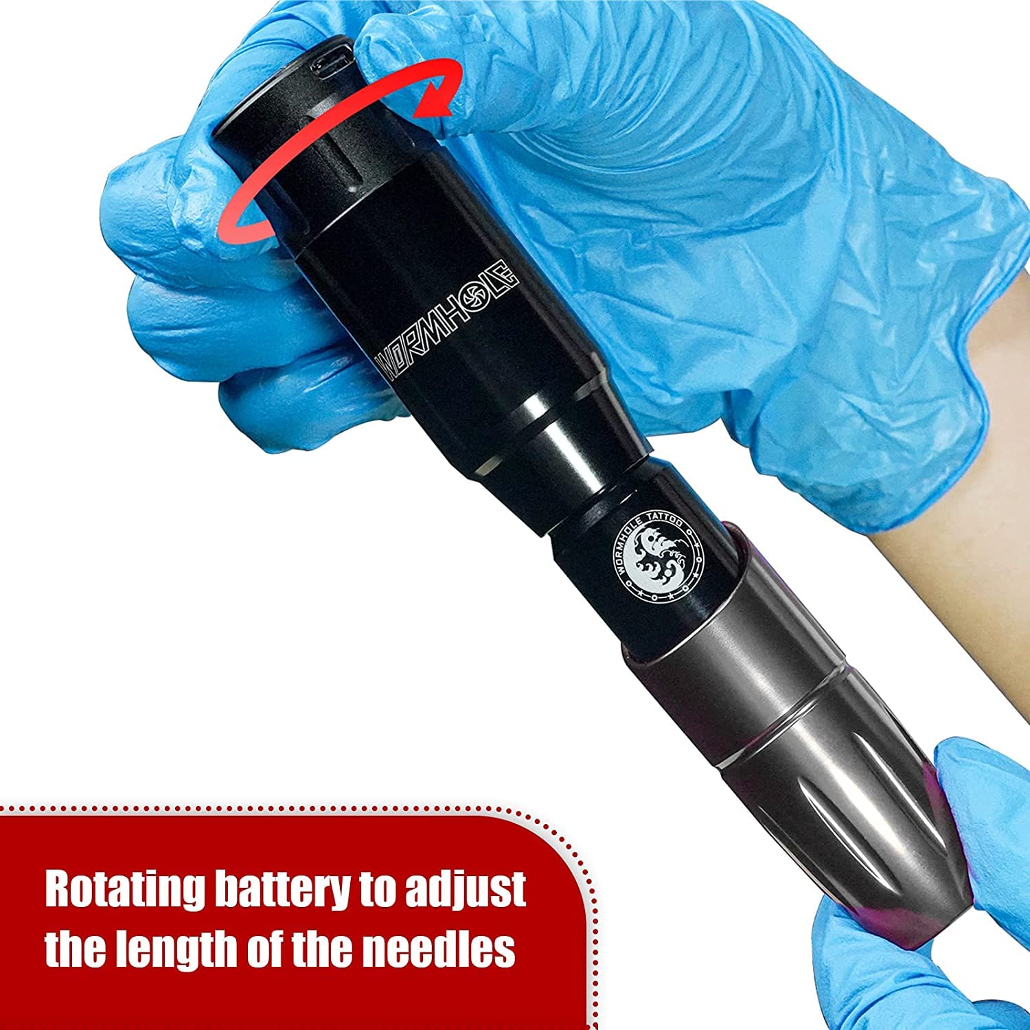 Wireless Rotary Tattoo Pen Kit - Wormhole Tattoo Machine with Battery Power Supply & 40PCS Cartridge Needles (TK126) | Professional Body Art Equipment for Tattoo Artists & Beginners | Perfect for Home Studios & Tattoo Shops