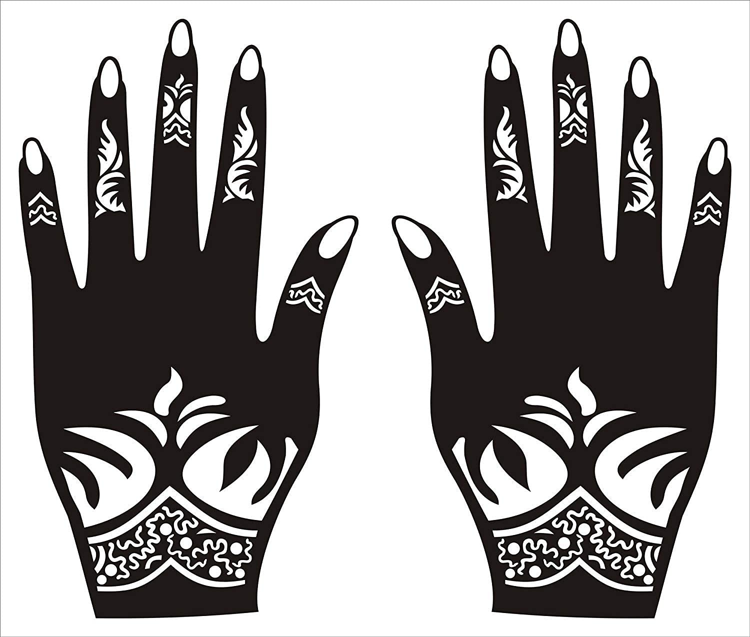 Premium Henna Tattoo Stencil Kit for Hands, Body, Fingers & Face - Temporary Mehndi Designs for Women, Girls & Kids (40 Unique Patterns, Black) - Perfect for Parties, Weddings & Festive Celebrations