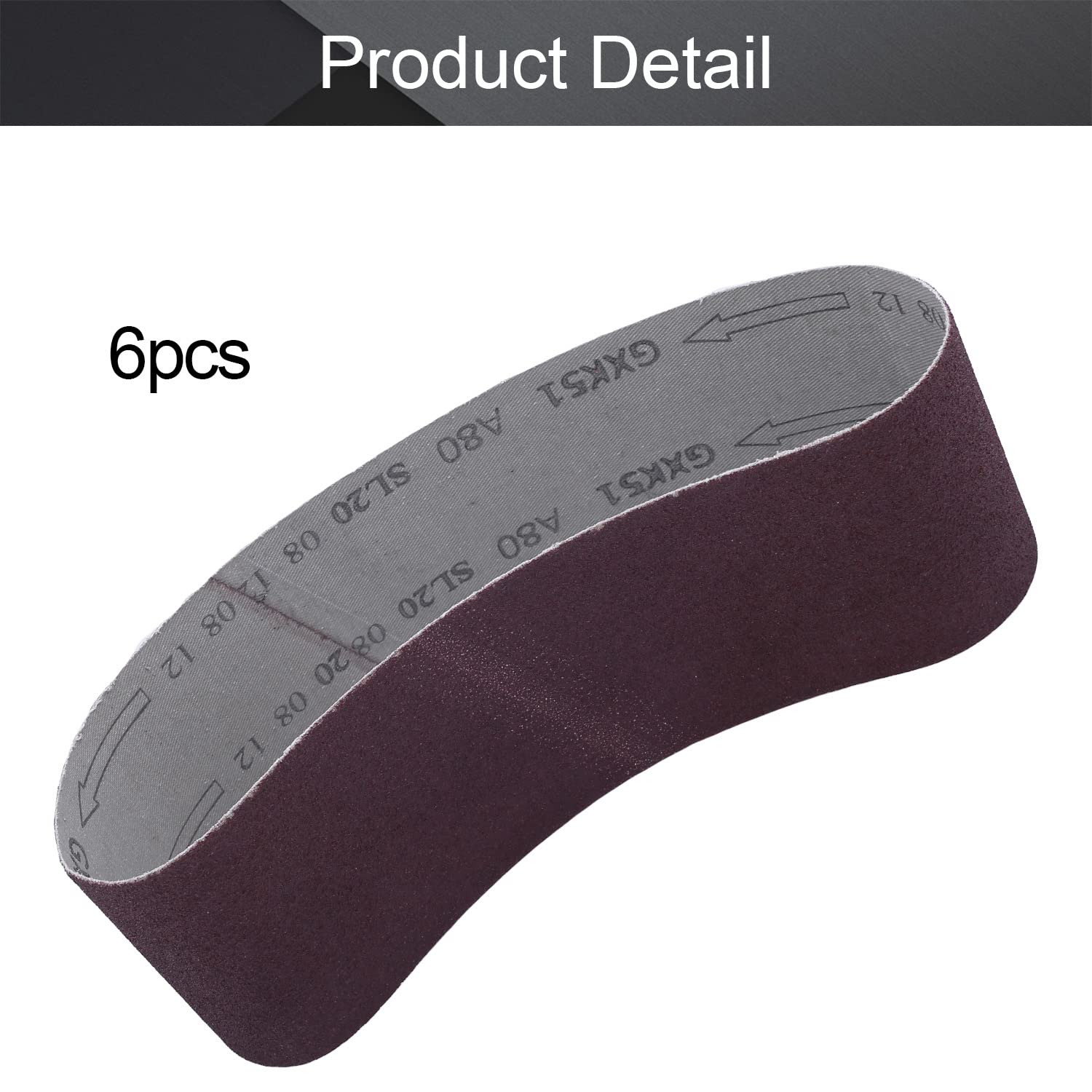3.9x24 Inch 80 Grit Aluminum Oxide Sanding Belt - 6 Pack for Wood Finishing, Metal Polishing & Drywall Sanding | Compatible with Portable Belt Sanders | Durable Abrasive Paper for DIY & Professional Use