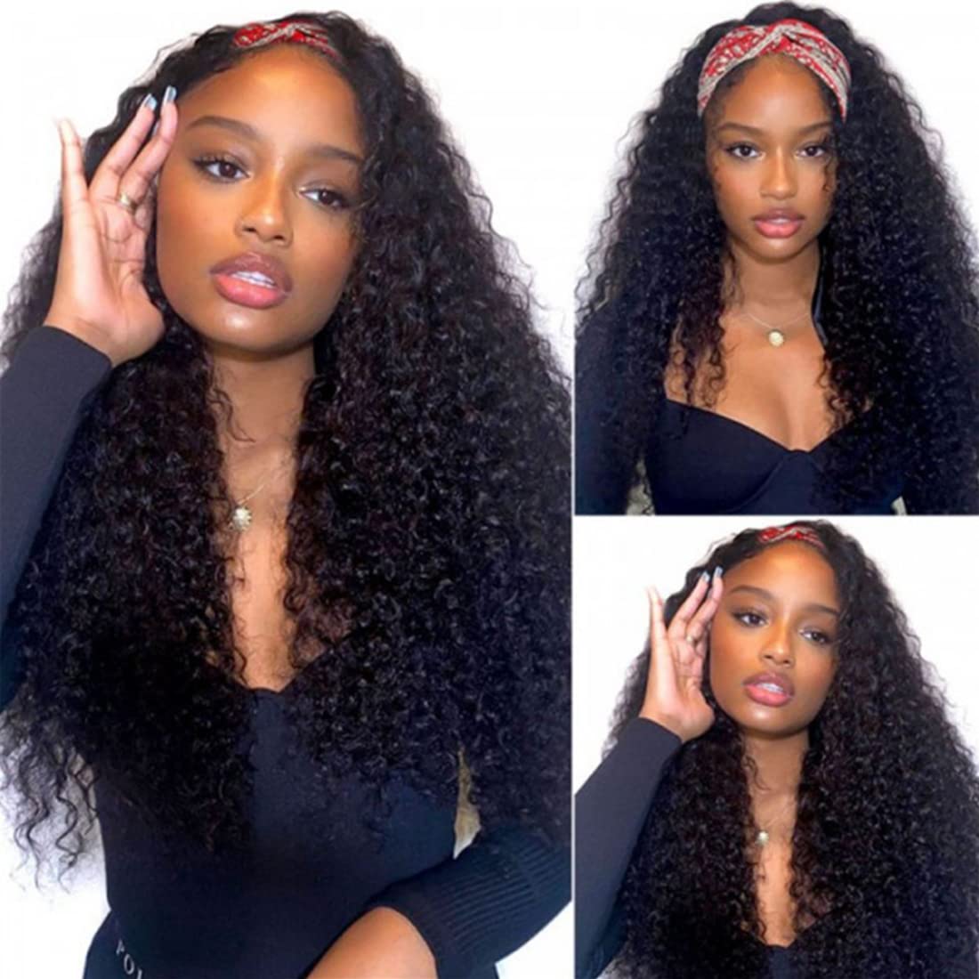 Beauty Forever 10A Grade Afro Kinky Curly Half Wigs for Women - 20 Inch Virgin Human Hair 3/4 Wig with 150% Density, Natural Color, Beginner Friendly Wear & Go Style | Perfect for Daily Wear, Cosplay, and Protective Hairstyles