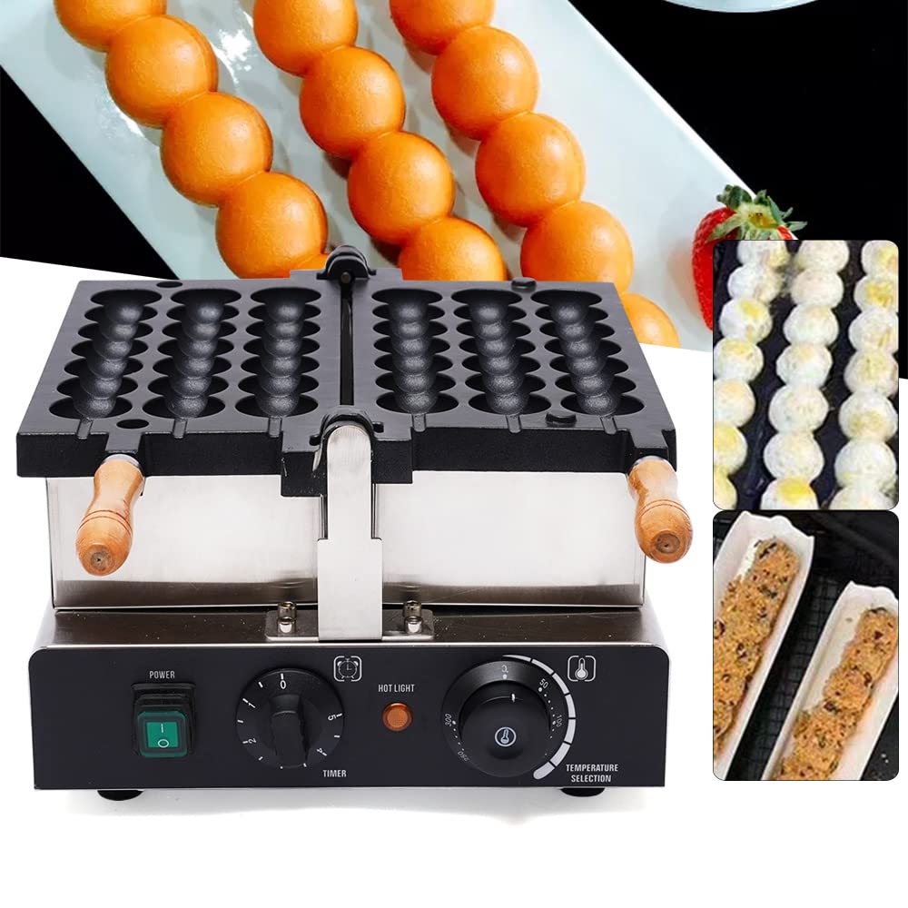 DYRABREST Commercial Waffle Bites Maker - Nonstick Rotating Electric Bubble Waffle Ball Machine for Restaurant, Cafe, Tea Shop & Home Use - Perfect for Desserts, Snacks & Party Catering