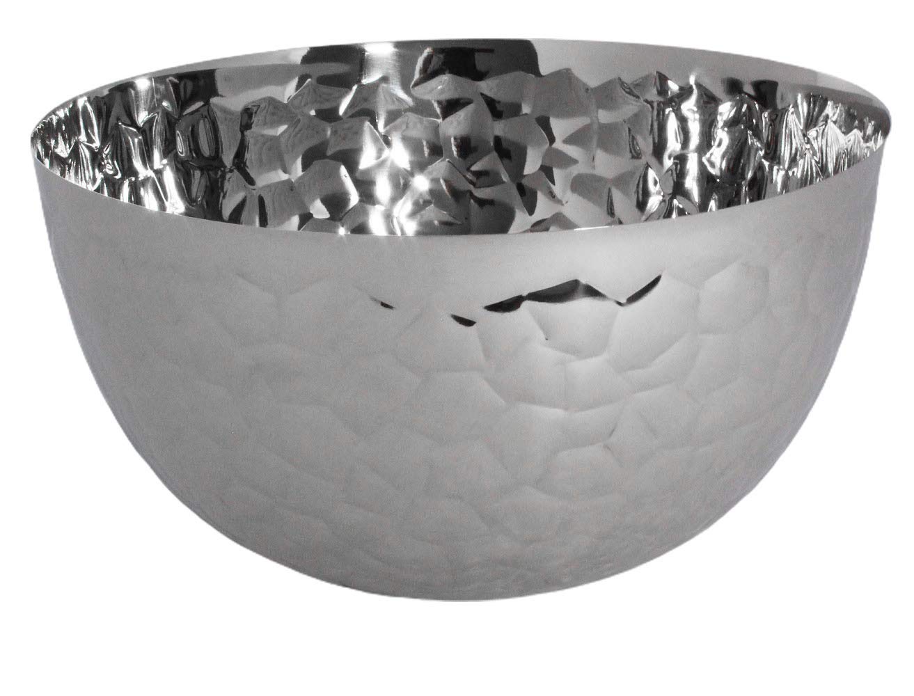 Premium Stainless Steel Salad Bowl - 1.1 Gallon Hammered Design for Chopping, Mixing & Serving - Perfect for Pasta, Fruit, Snacks - Ideal for Restaurants, Catering, Weddings & Parties - Durable Commercial Kitchenware for Food Prep & Entertaining