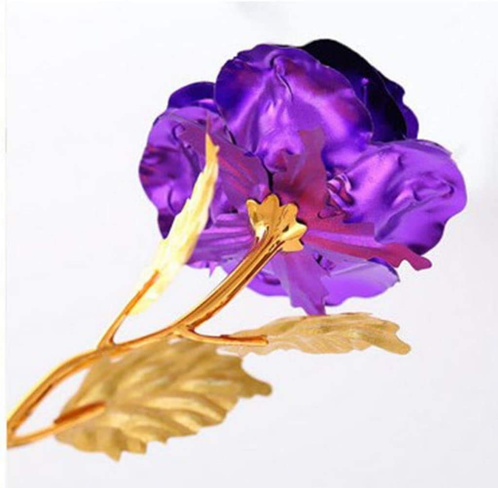 Artificial Foil Roses - Purple Fake Flowers for Home Decor, Wedding Centerpieces, Gifts for Women (Mother's Day, Birthday, Valentine's, Christmas) - Perfect for Table Decorations, Party Arrangements & Romantic Surprises