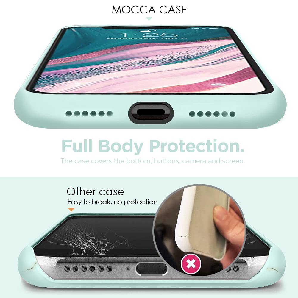 MOCCA for iPhone Xs Max Silicone Case with Kickstand | Shockproof Anti-Scratch Full Body Protective Cover for iPhone Xs Max - Mint Green | Perfect for Work, Travel & Outdoor Activities