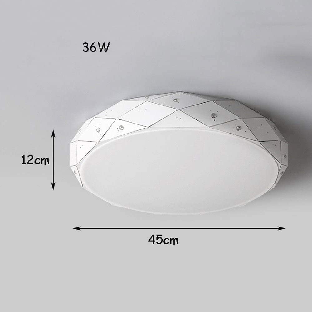 Modern Flush Mount Ceiling Light with Crystal Accents - Dimmable LED Close-to-Ceiling Fixture for Bedroom, Hallway, Office - Elegant Metal Hanging Lighting for Home & Commercial Spaces