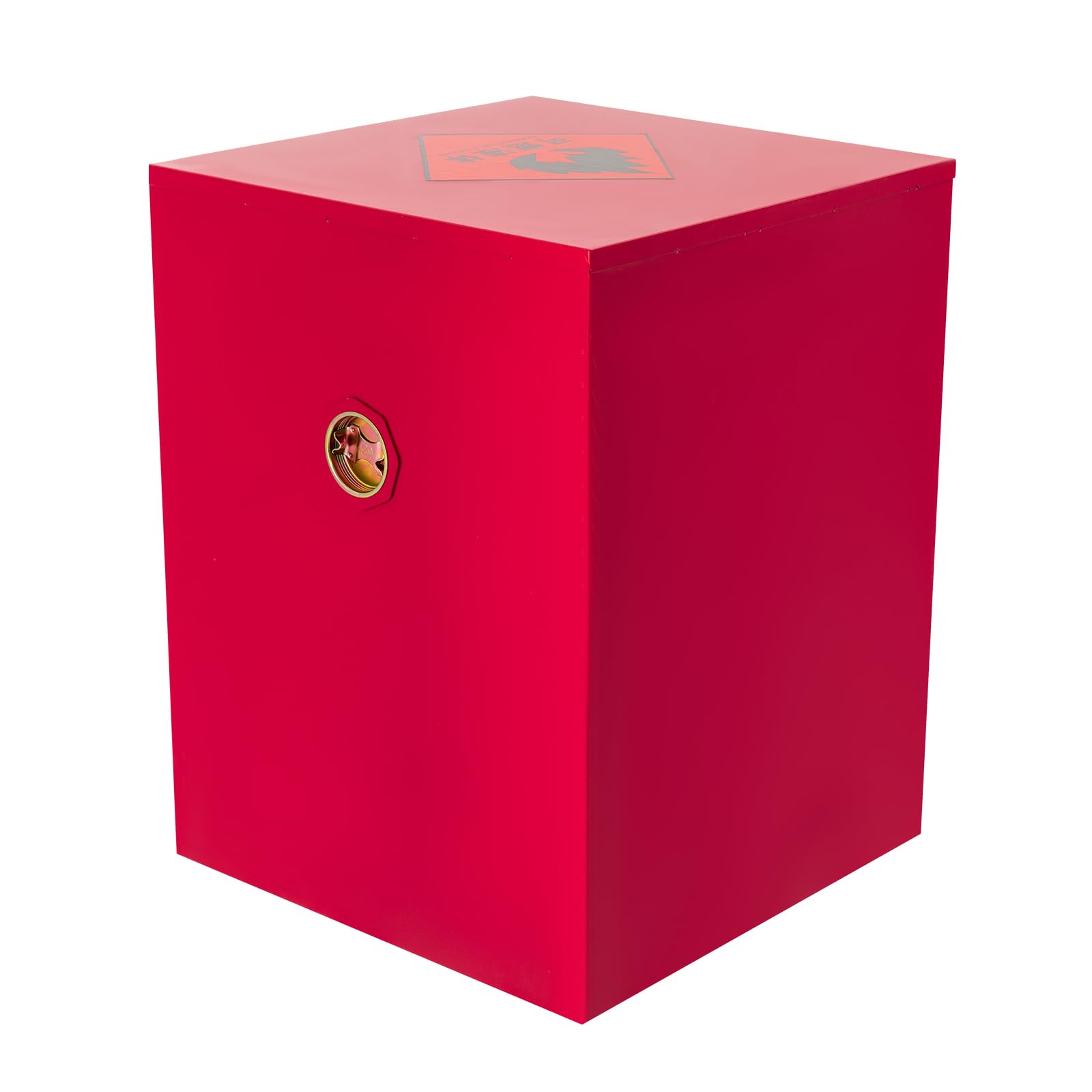4 Gallon Industrial Fire Safety Cabinet for Flammable Liquids - Explosion Proof Chemical Storage Cabinet Made of Cold Rolled Steel - Ideal for Laboratories, Workshops & Industrial Facilities (Red)