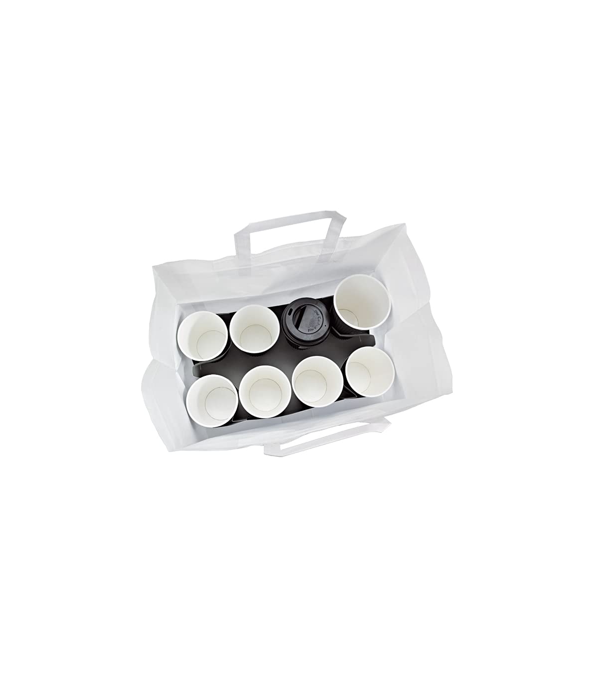 PACKNWOOD 210CABTR - 250 Pack White Paper Grocery Bags with Handles, 9.45