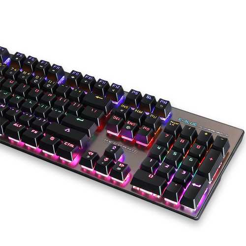 E Blue K753 Mixed Backlit 104-Key USB Wired NKRO Mechanical Gaming Keyboard with Blue Switches - Perfect for PC Gaming, Typing & Office Work
