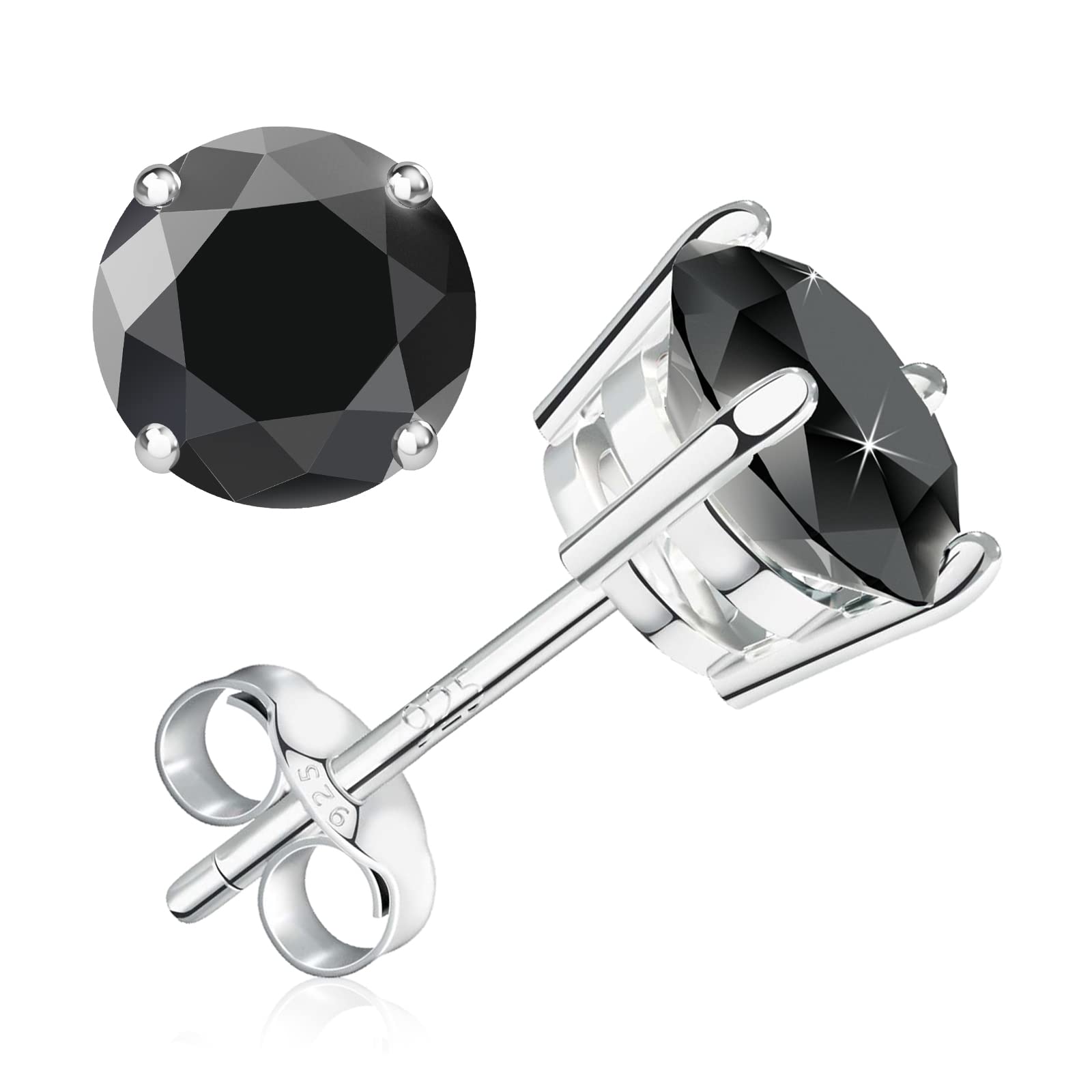 BREN Moissanite Stud Earrings for Men & Women – 18k White Gold & S925 Sterling Silver, D Color Brilliant Round Cut – Perfect for Weddings, Anniversaries, and Everyday Elegance