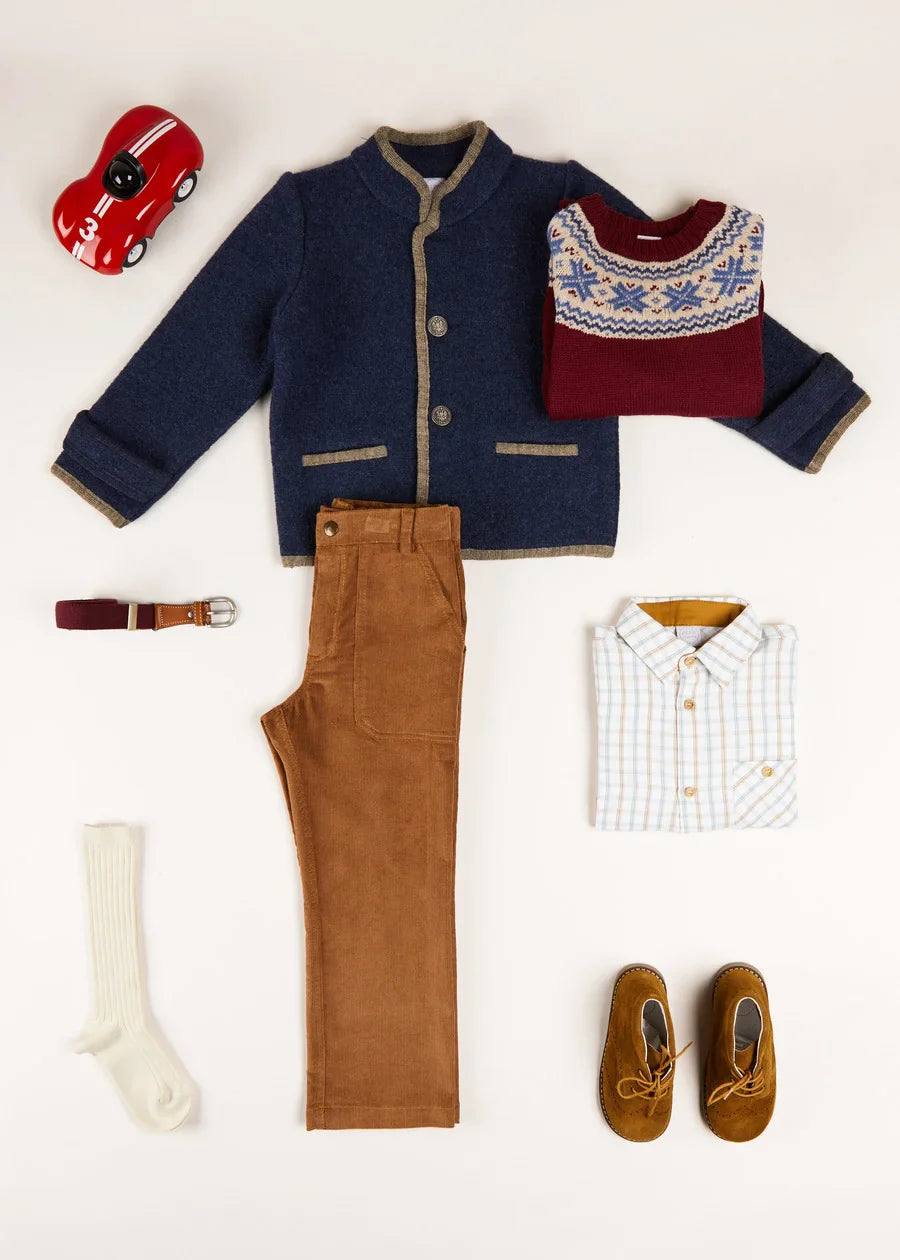 Navy Blue Austrian Jacket for Boys - Stylish Winter Coat for School, Outdoor & Casual Wear