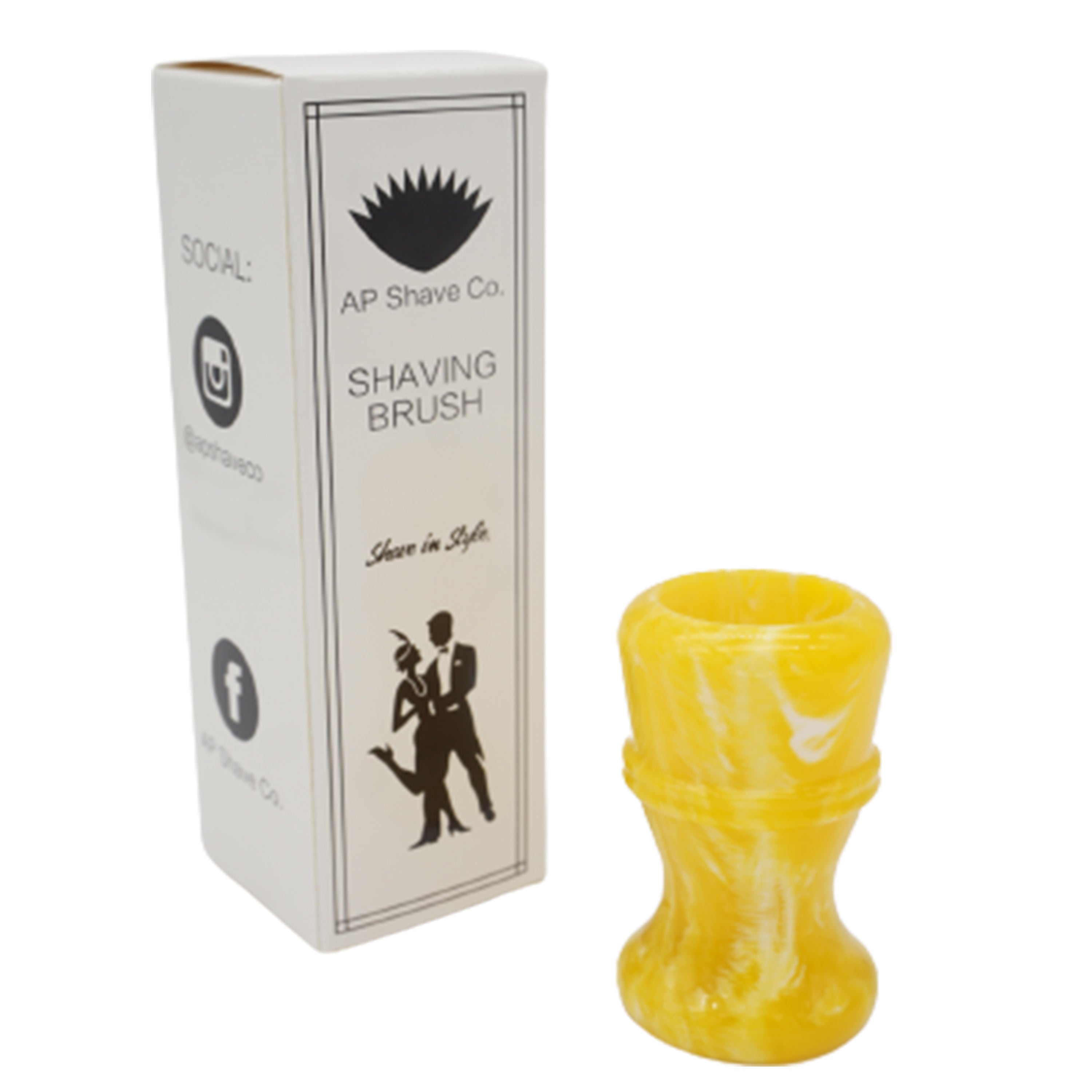 Premium Lemon Drop Handmade Shaving Brush Handle - Fits 24mm & 26mm Knots - Perfect for Wet Shaving & Grooming Gifts for Men