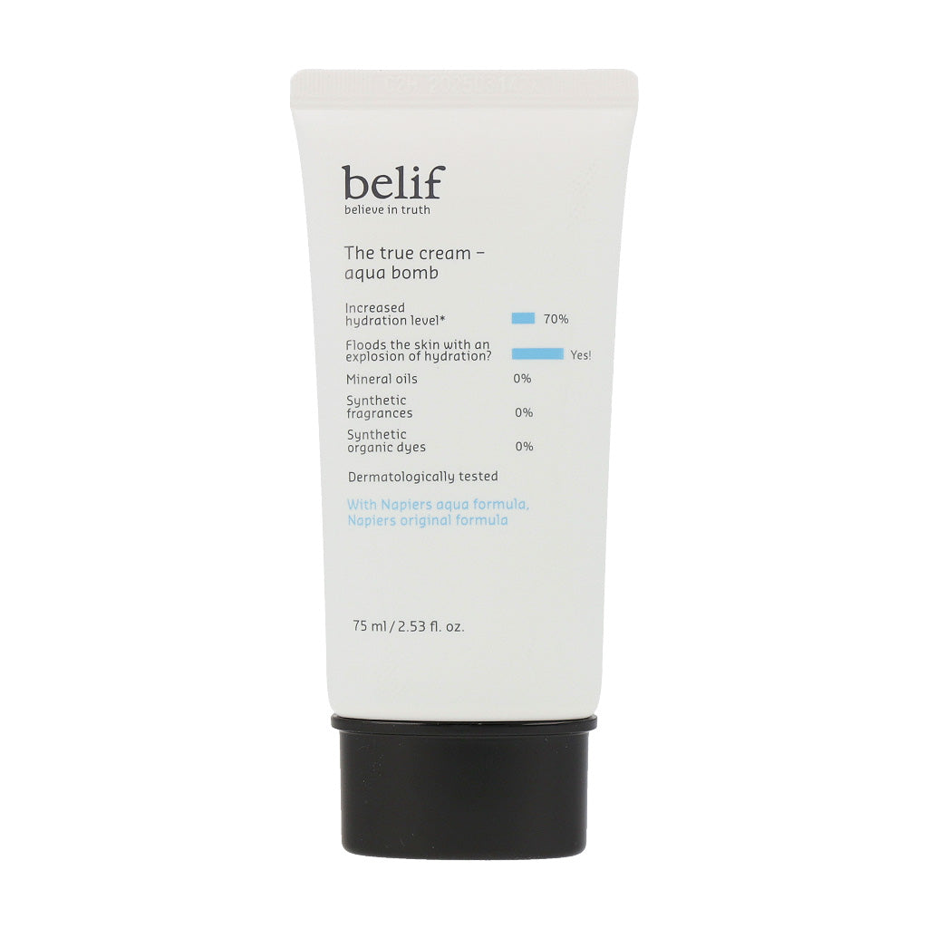 Belif The True Cream Aqua Bomb 75ml Hydrating Moisturizer for Dry Skin - Intense Hydration & Soothing Gel Cream, Perfect for Daily Skincare Routine & Nighttime Use
