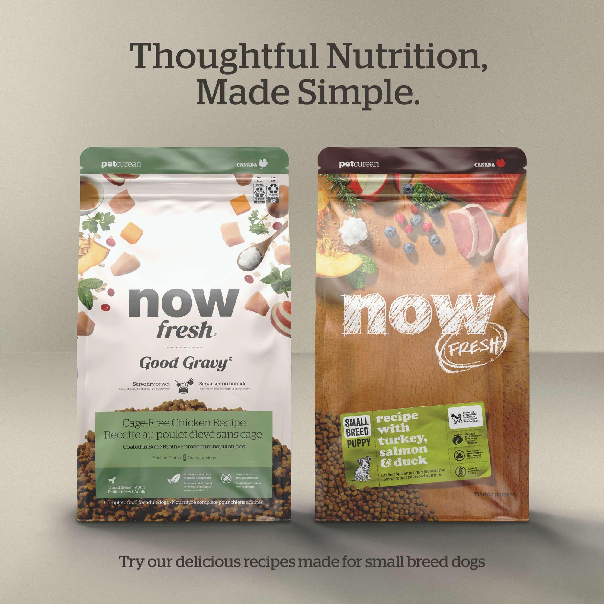 Now Fresh Grain-Free Dry Dog Food for Small Breeds - Senior Recipe with Real Turkey, Salmon & Duck - 22 lb Bag | Perfect for Aging Small Dogs with Sensitive Stomachs & Joint Care Needs